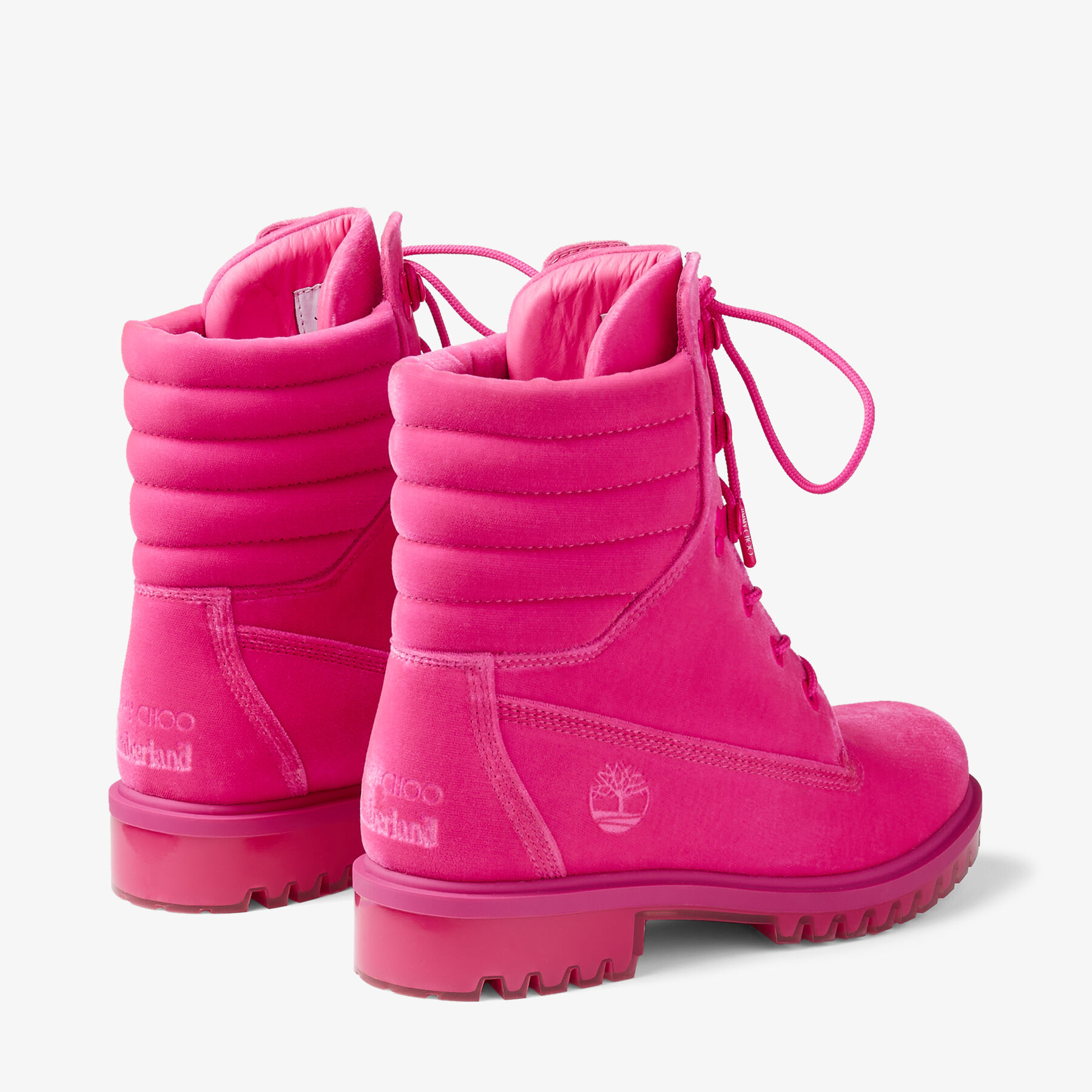 Hot Pink Timberland Velvet Ankle | JIMMY CHOO X TIMBERLAND 8 INCH PUFFER BOOT | Jimmy Choo x Timberland Collection JIMMY CHOO