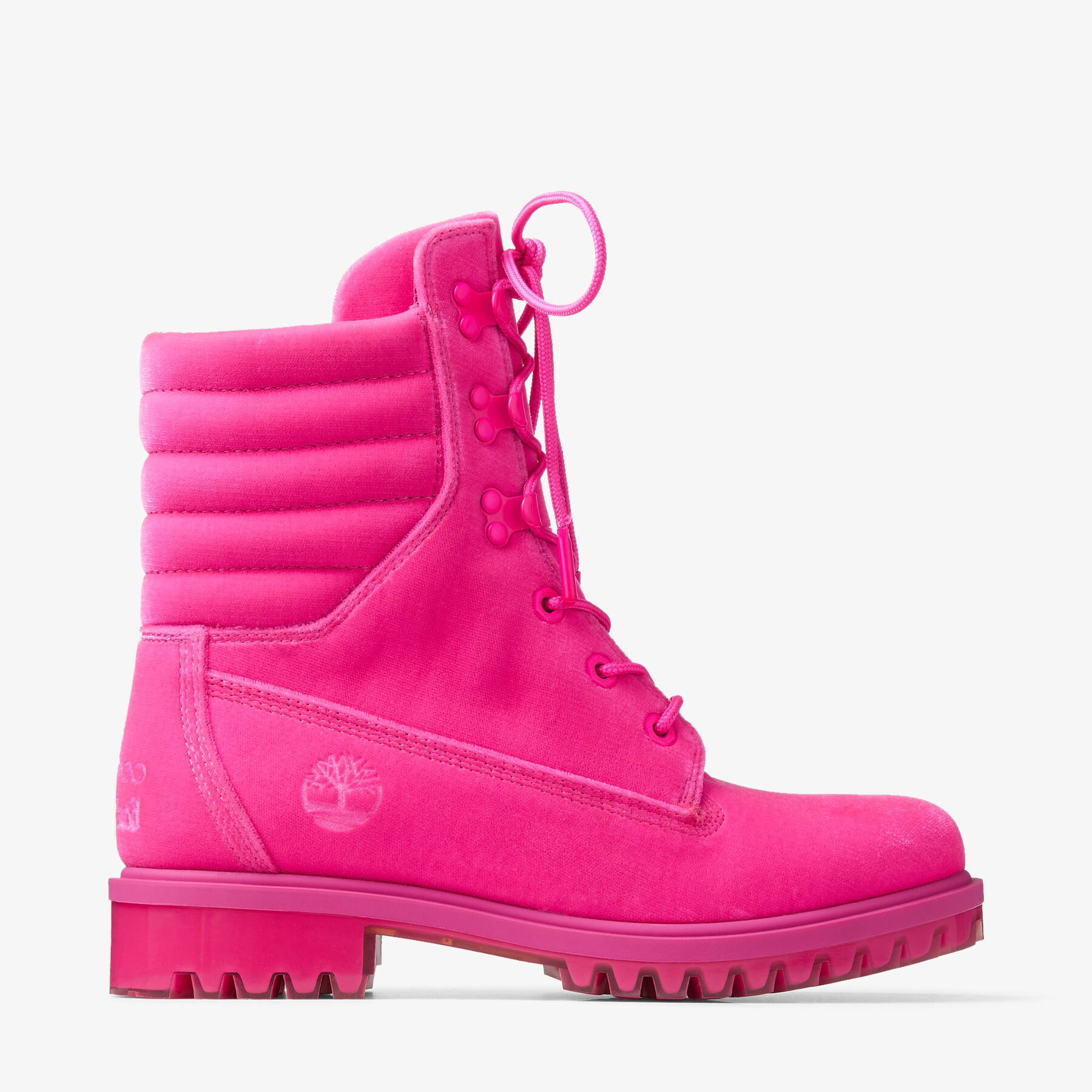 vergeven nationalisme vuist Hot Pink Timberland Velvet Ankle Boots | JIMMY CHOO X TIMBERLAND 8 INCH  PUFFER BOOT | Jimmy Choo x Timberland Collection | JIMMY CHOO