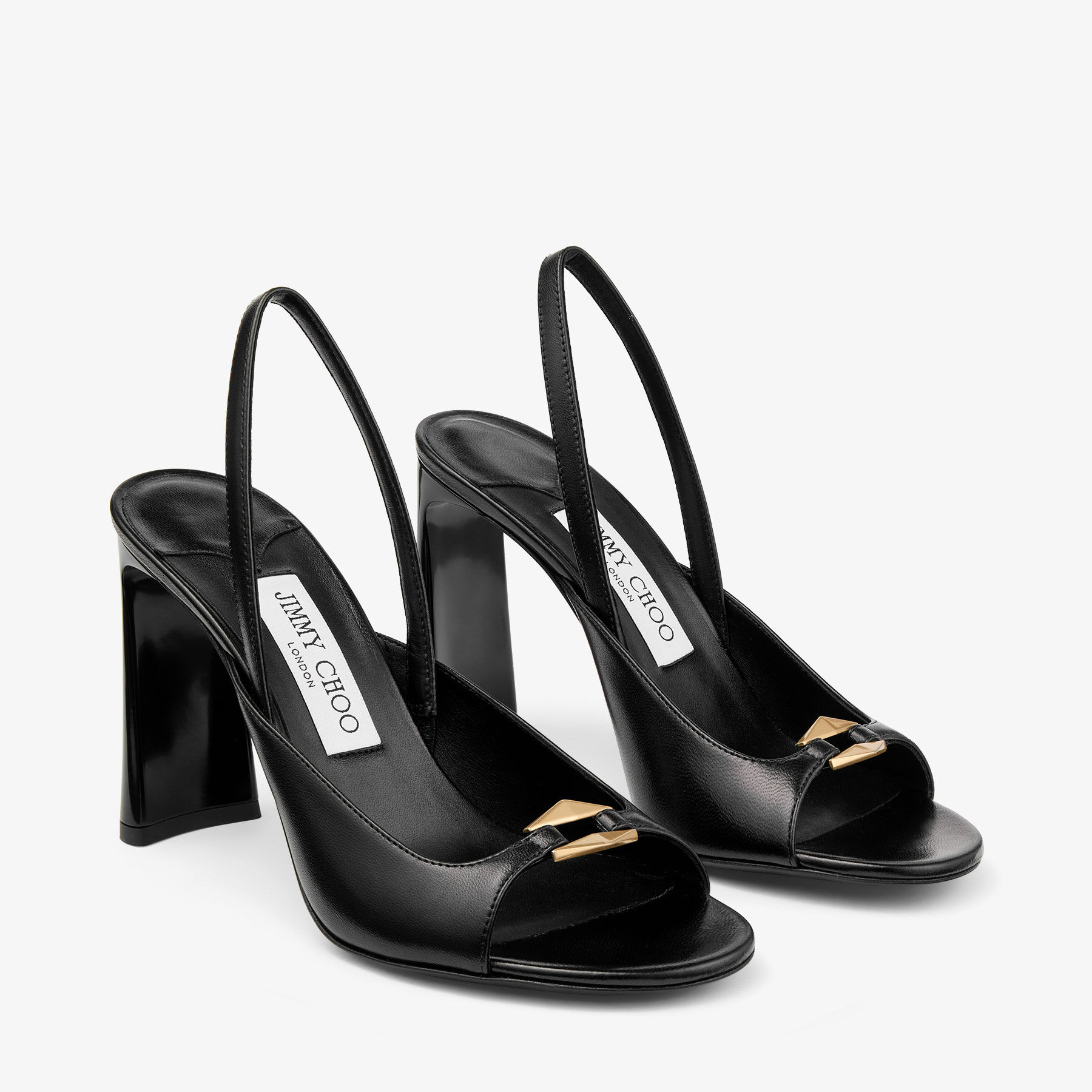 Lev 95 Black Gold Nappa Leather Sandals JIMMY CHOO CA