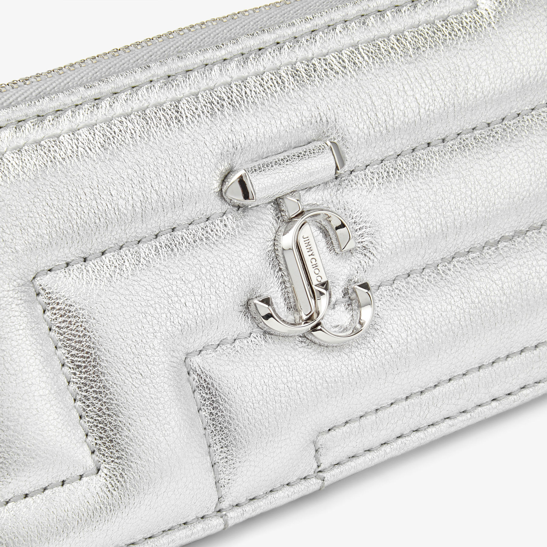 LISE-Z | Silver Avenue Metallic Nappa Leather Card Holder with JC