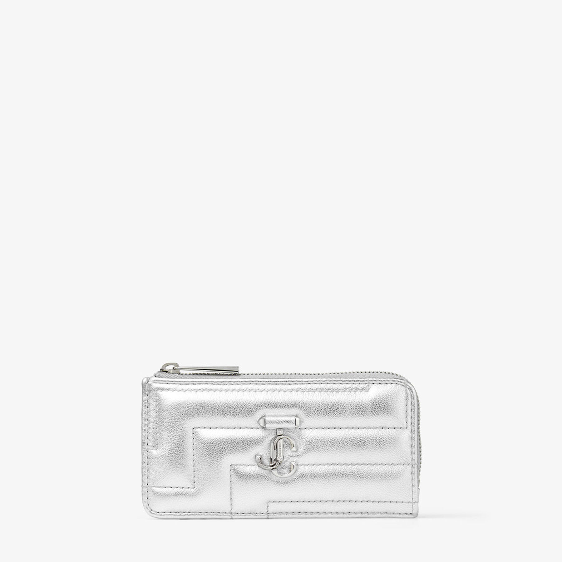LISE-Z | Silver Avenue Metallic Nappa Leather Card Holder with JC