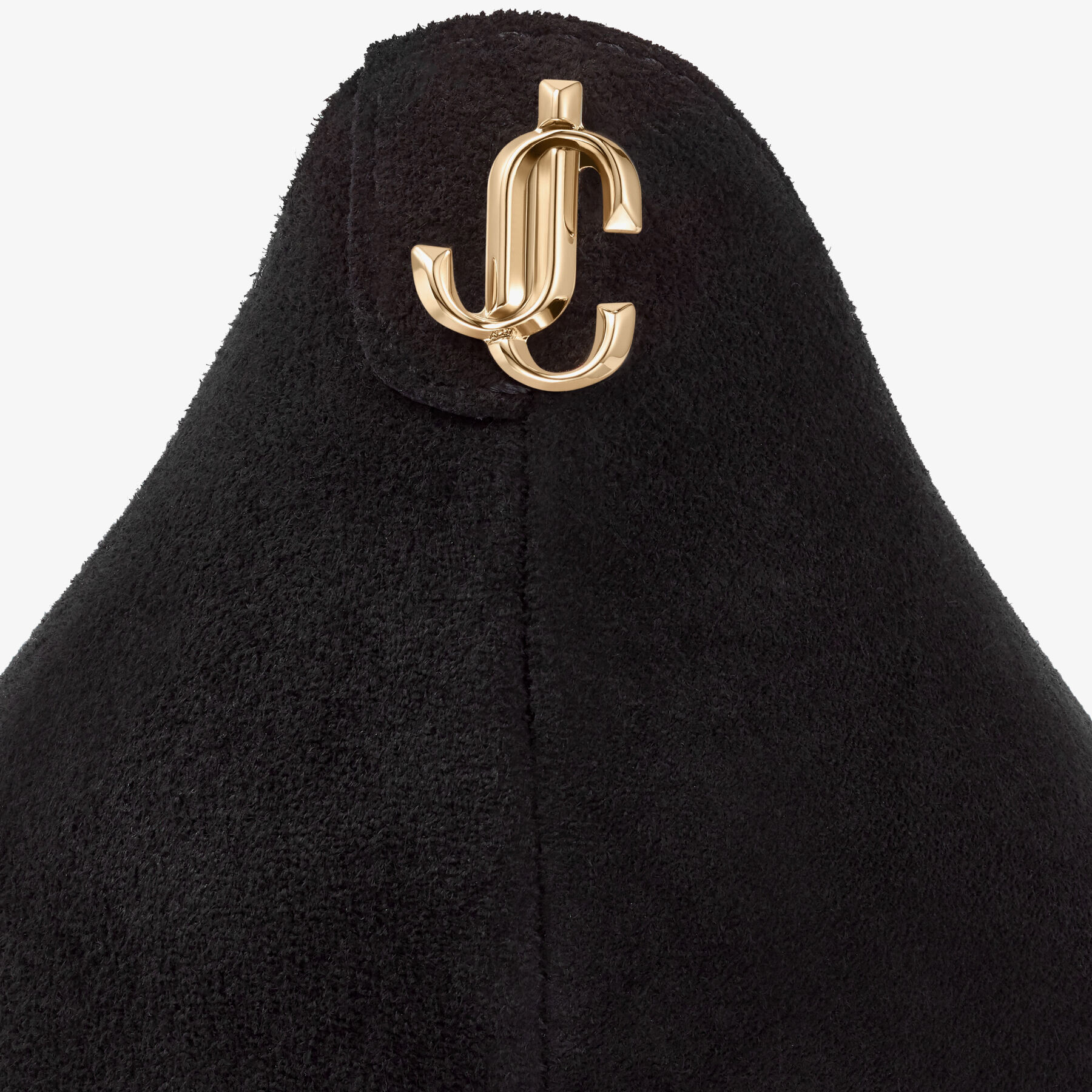 Black Suede Pointed Pumps with JC Emblem |LOVE 85 | Autumn Winter 