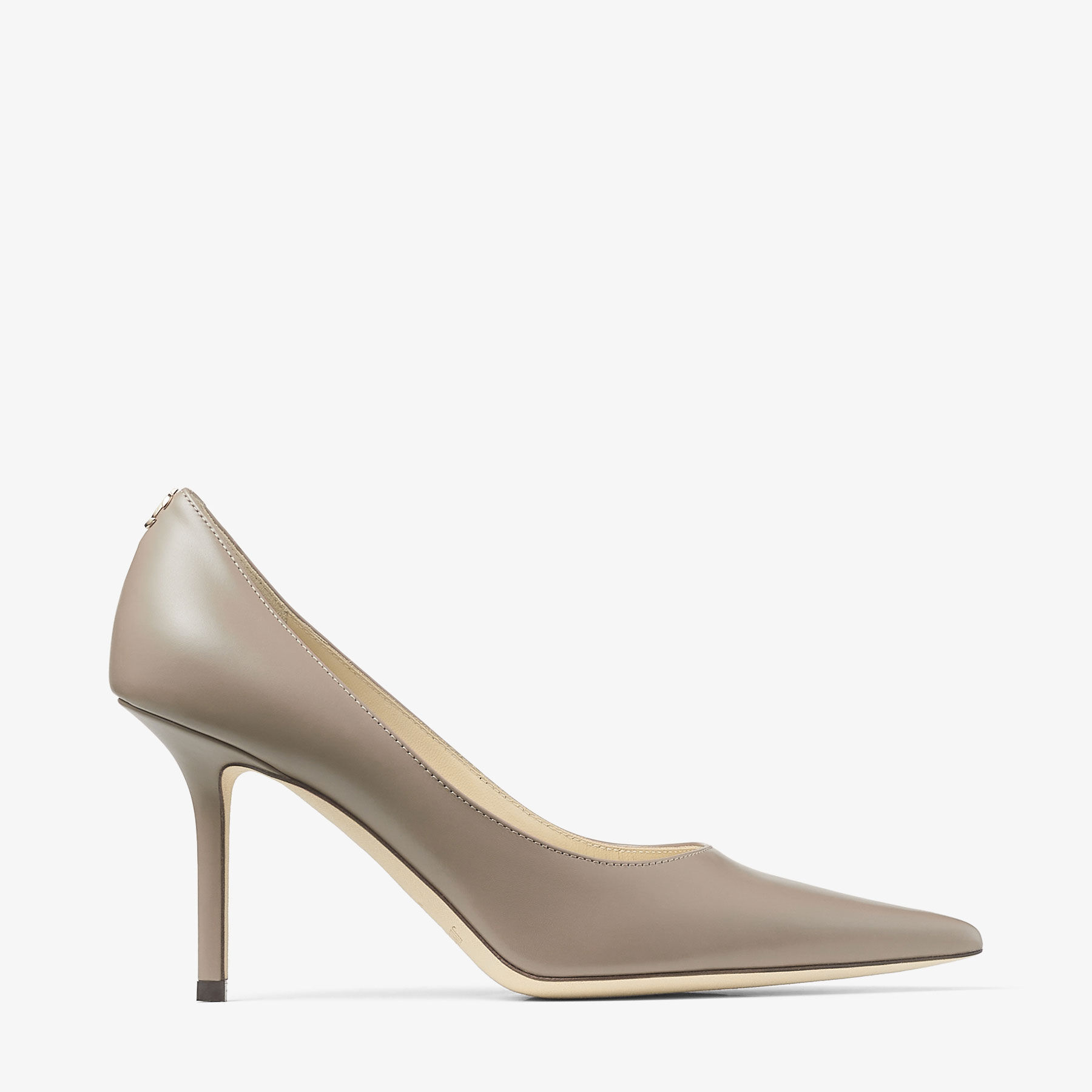 LOVE 85 | Taupe Leather Pumps with JC Emblem | Summer Collection