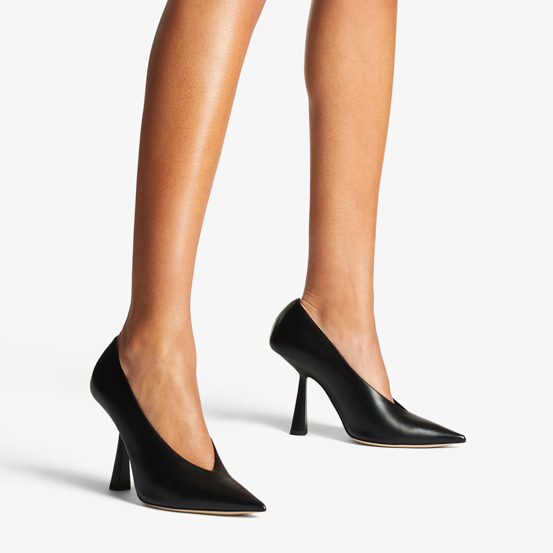MARYANNE 100 Black Calf Leather Pointed Toe Pumps Autumn Collection JIMMY CHOO