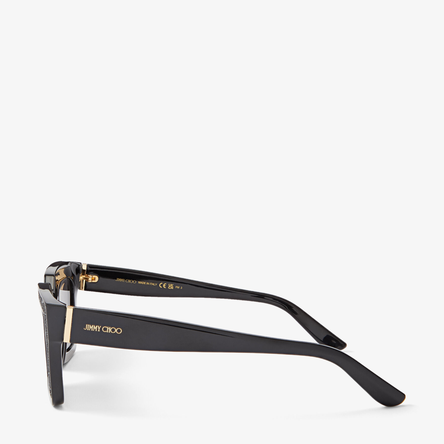 Black Square Frame Sunglasses with Swarovski Crystals | MEGS/S