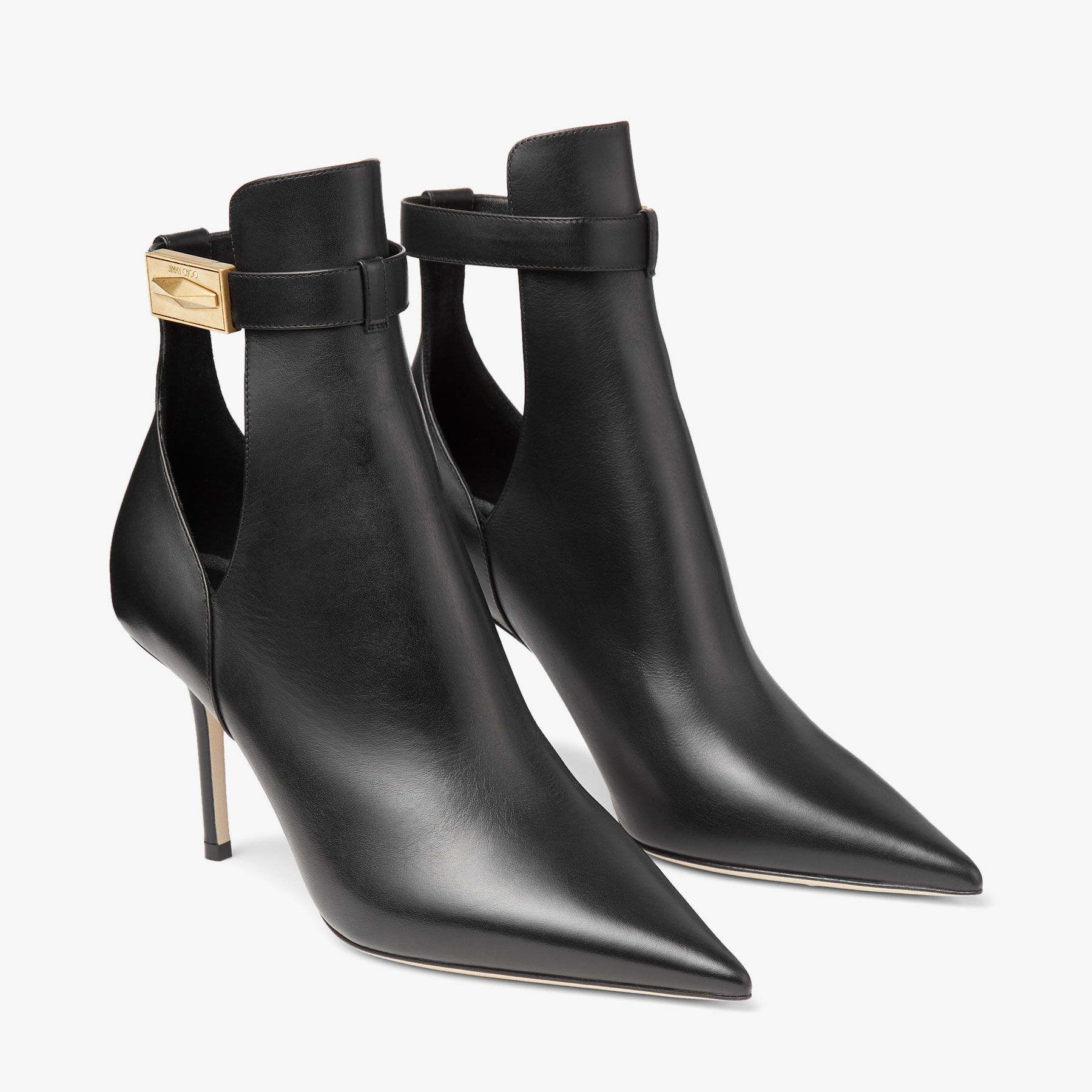 NELL AB 85 | Black Calf Leather Ankle Boots | Autumn Collection | JIMMY ...