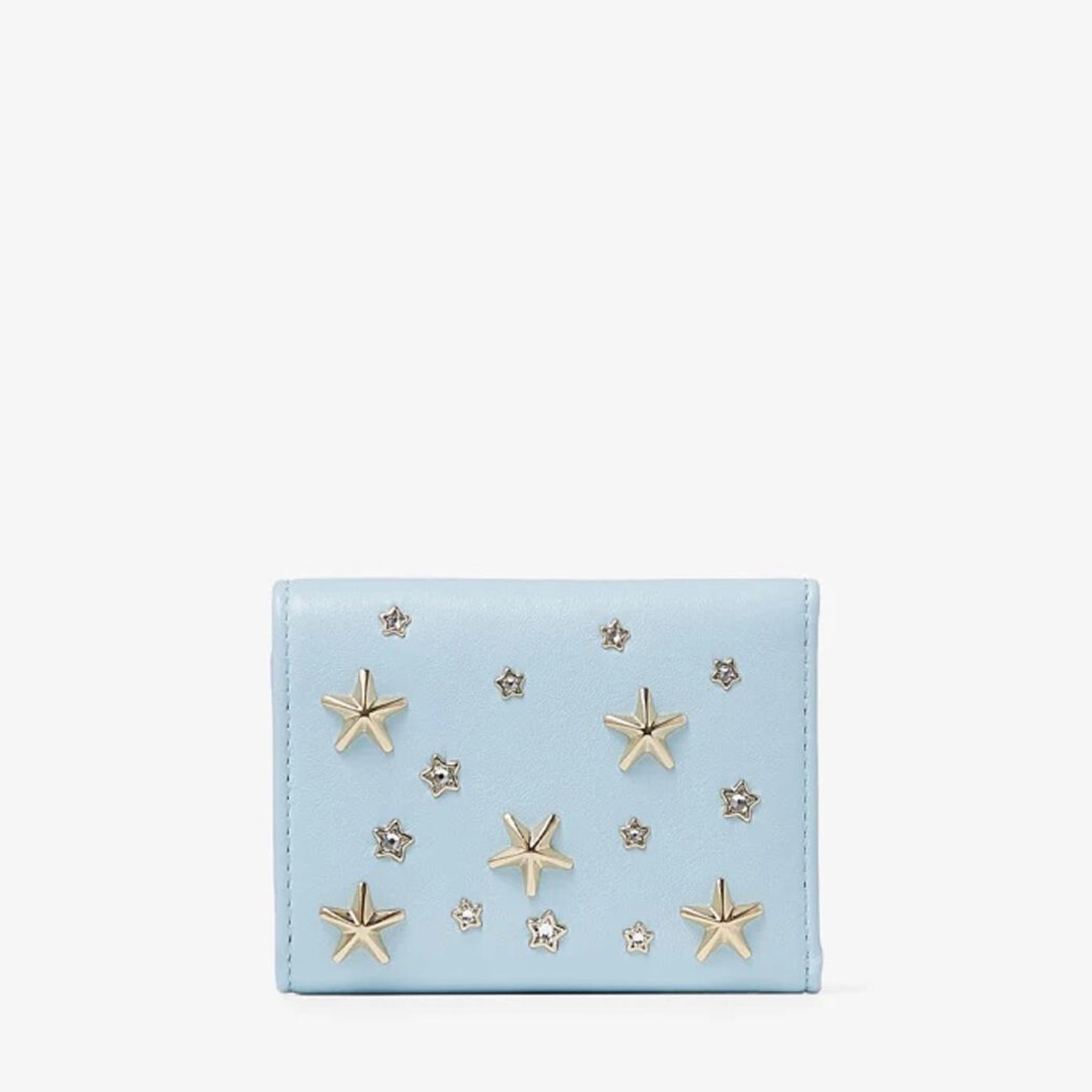 Nemo | Ice Blue Calf Leather Wallet with Metal and Crystal Stars  