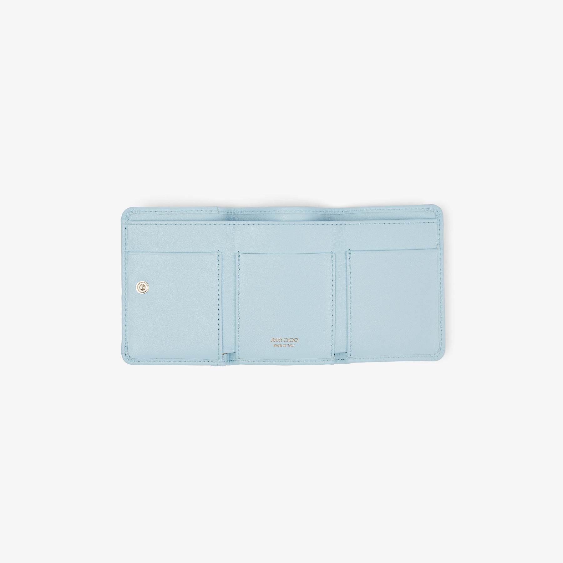 Nemo | Ice Blue Calf Leather Wallet with Metal and Crystal Stars 