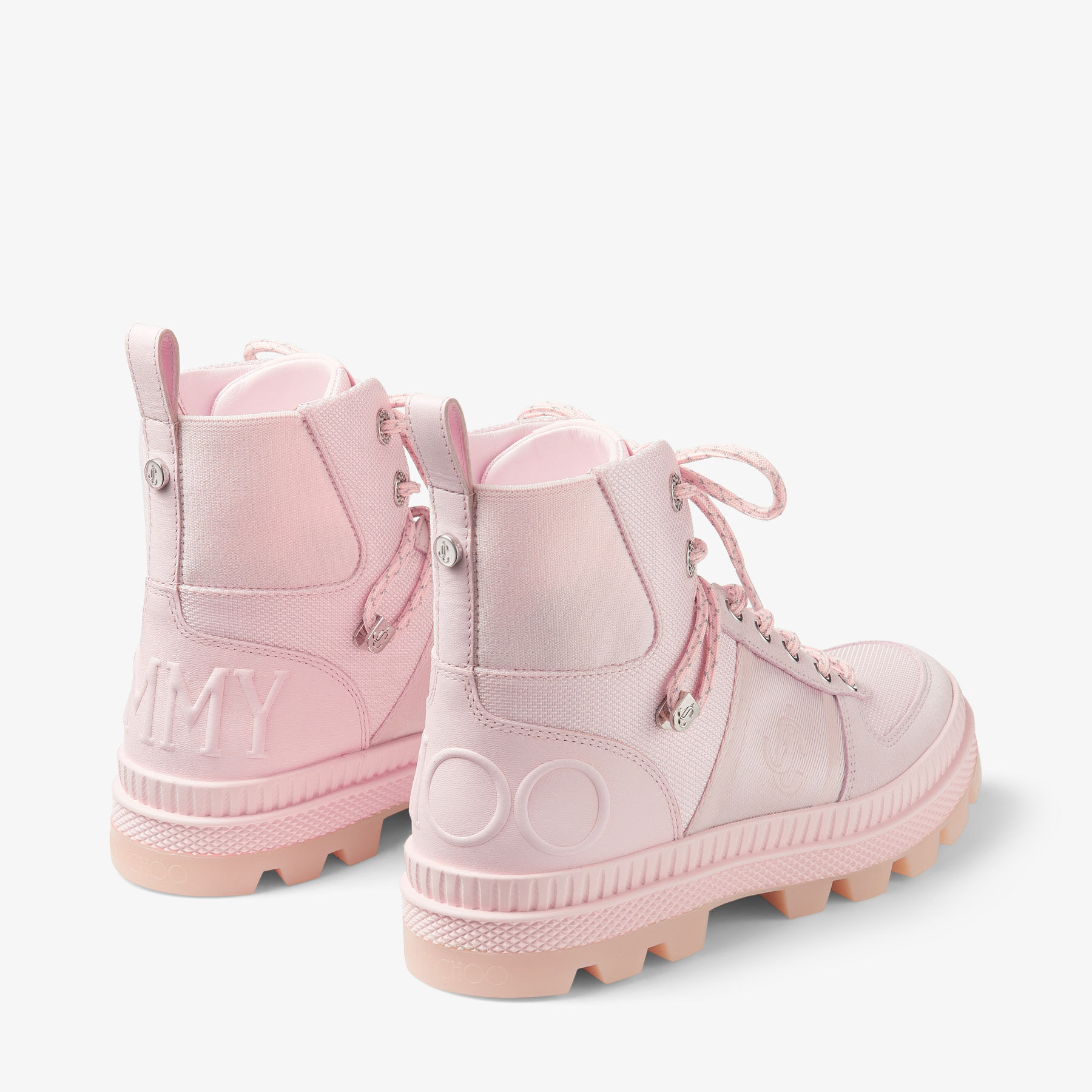 NORMANDY/F, Powder Pink Nylon and Leather Boots, Autumn Collection