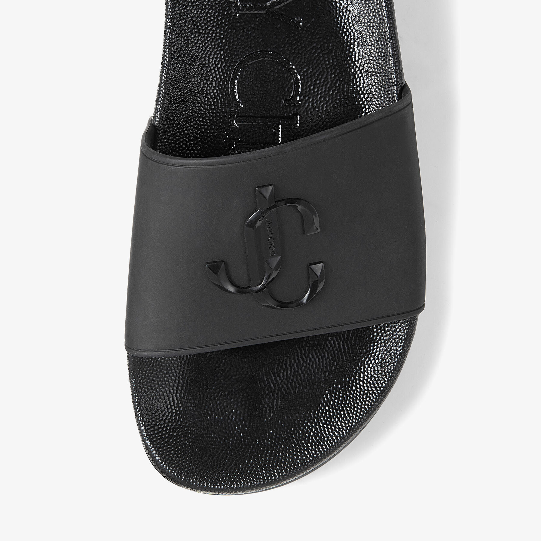 Black Rubber Slides with JC Monogram PORT F Spring 2022