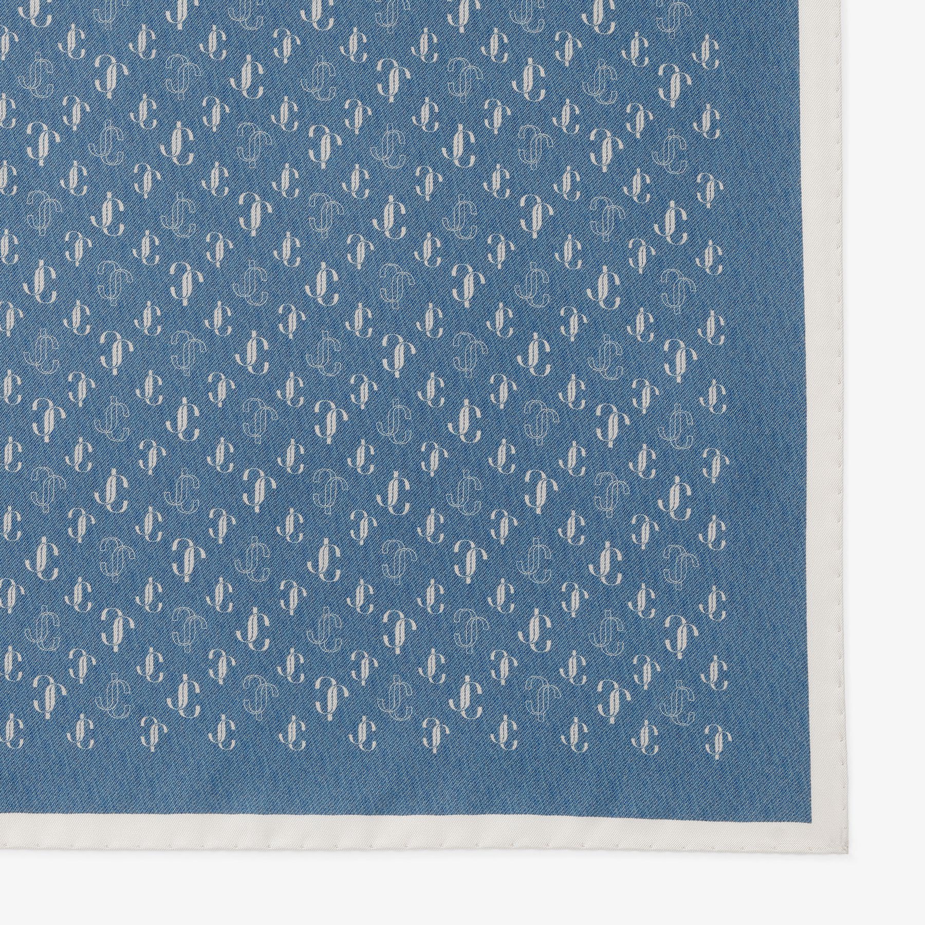 Louis Vuitton monogram Blue Denim Tone on tone shawl weaved jacquard M71376  Silk ref.237115 - Joli Closet