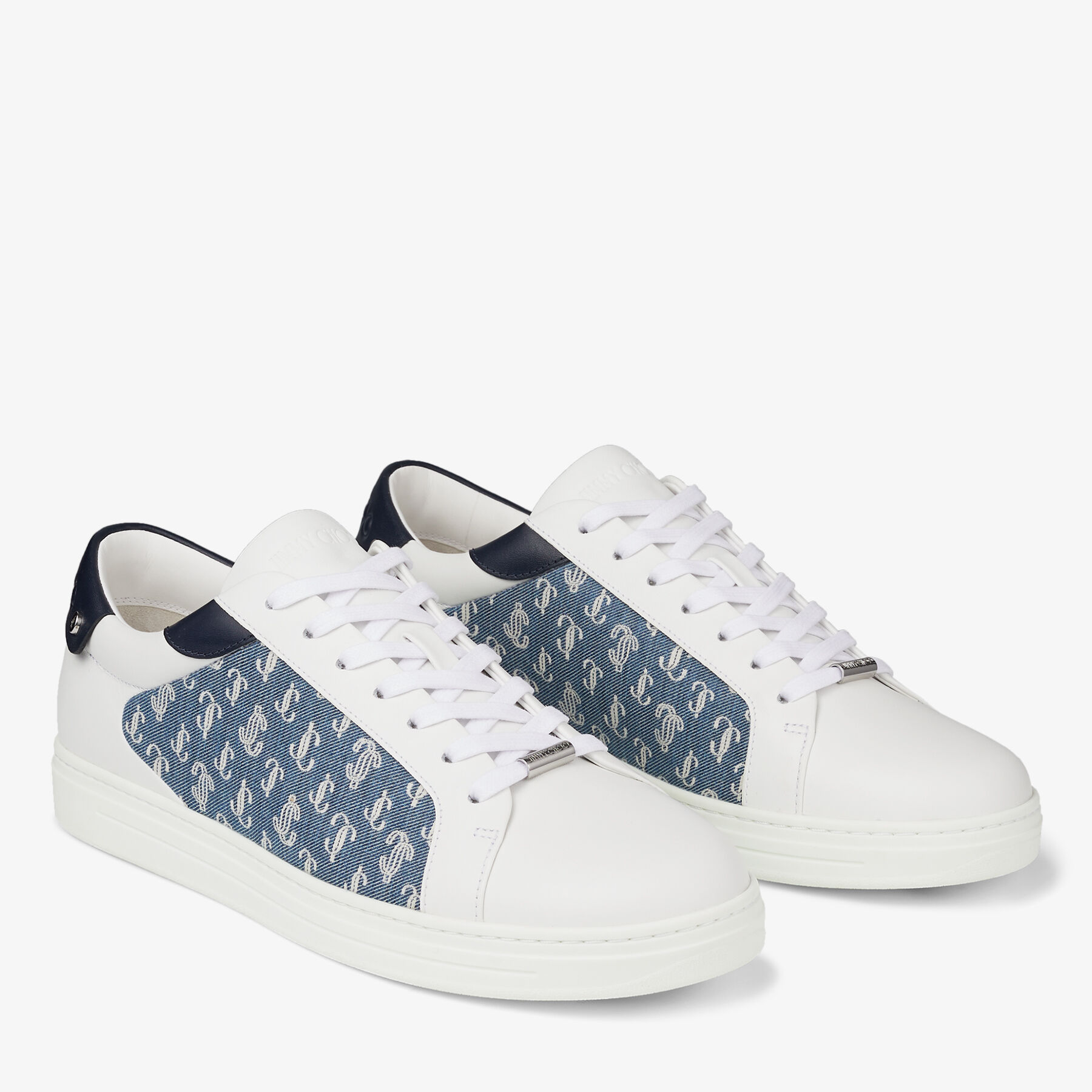 Louis Vuitton White Leather And Monogram Canvas Luxembourg Low Top Sneakers  Size 41.5