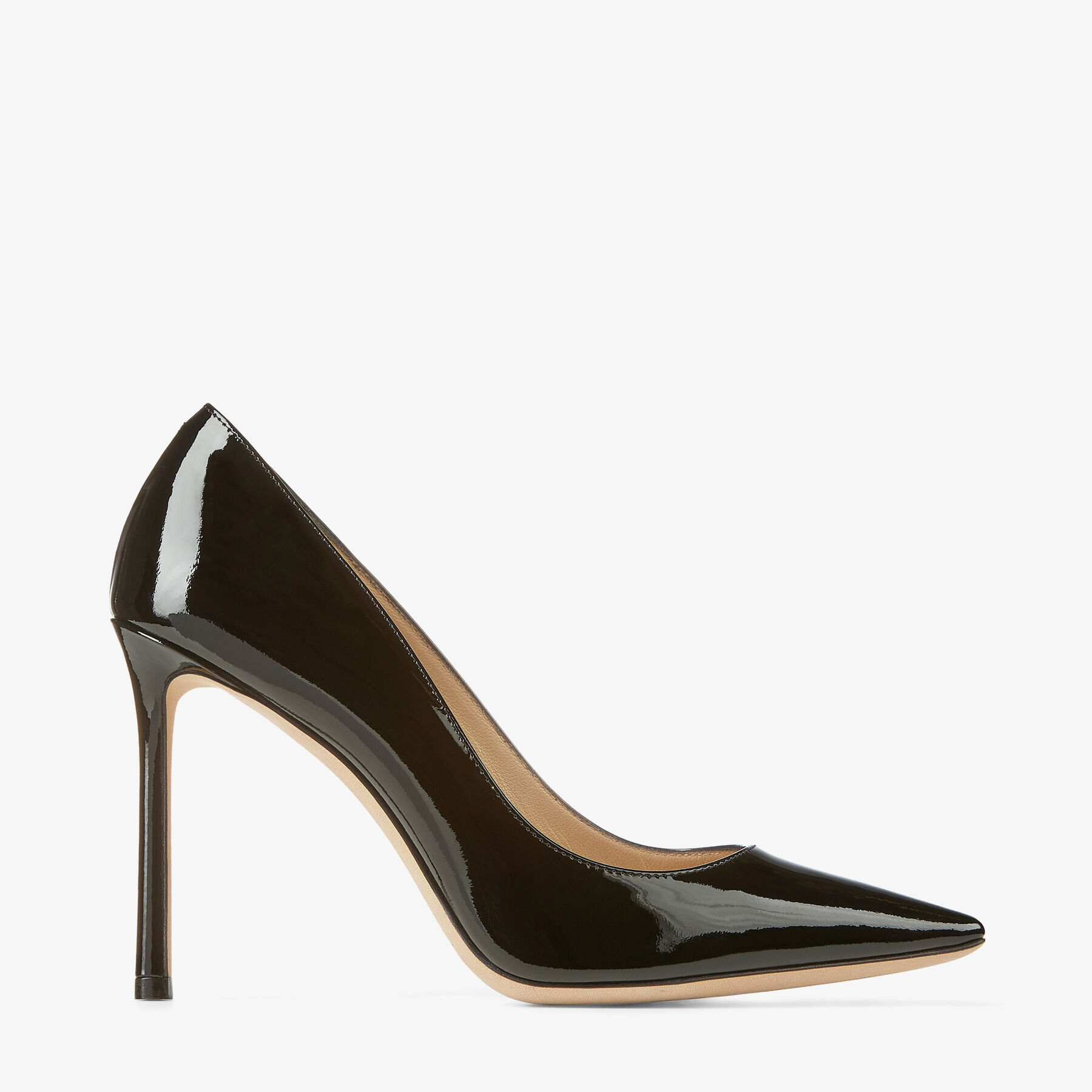 Black Patent Leather Pointy Toe Pumps | Romy 100 | Pre Fall