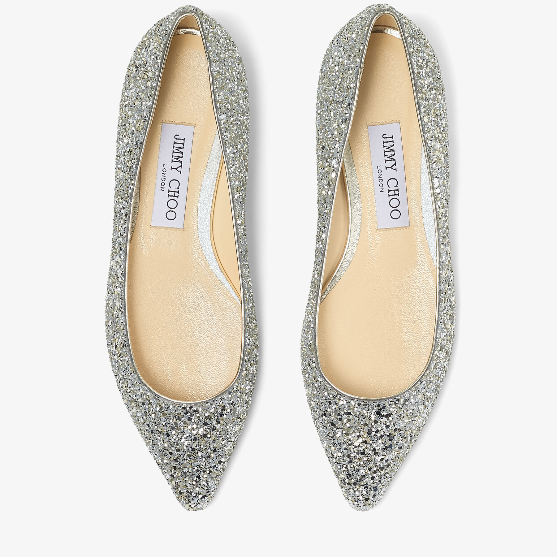 Jimmy choo glitter 2025 flats