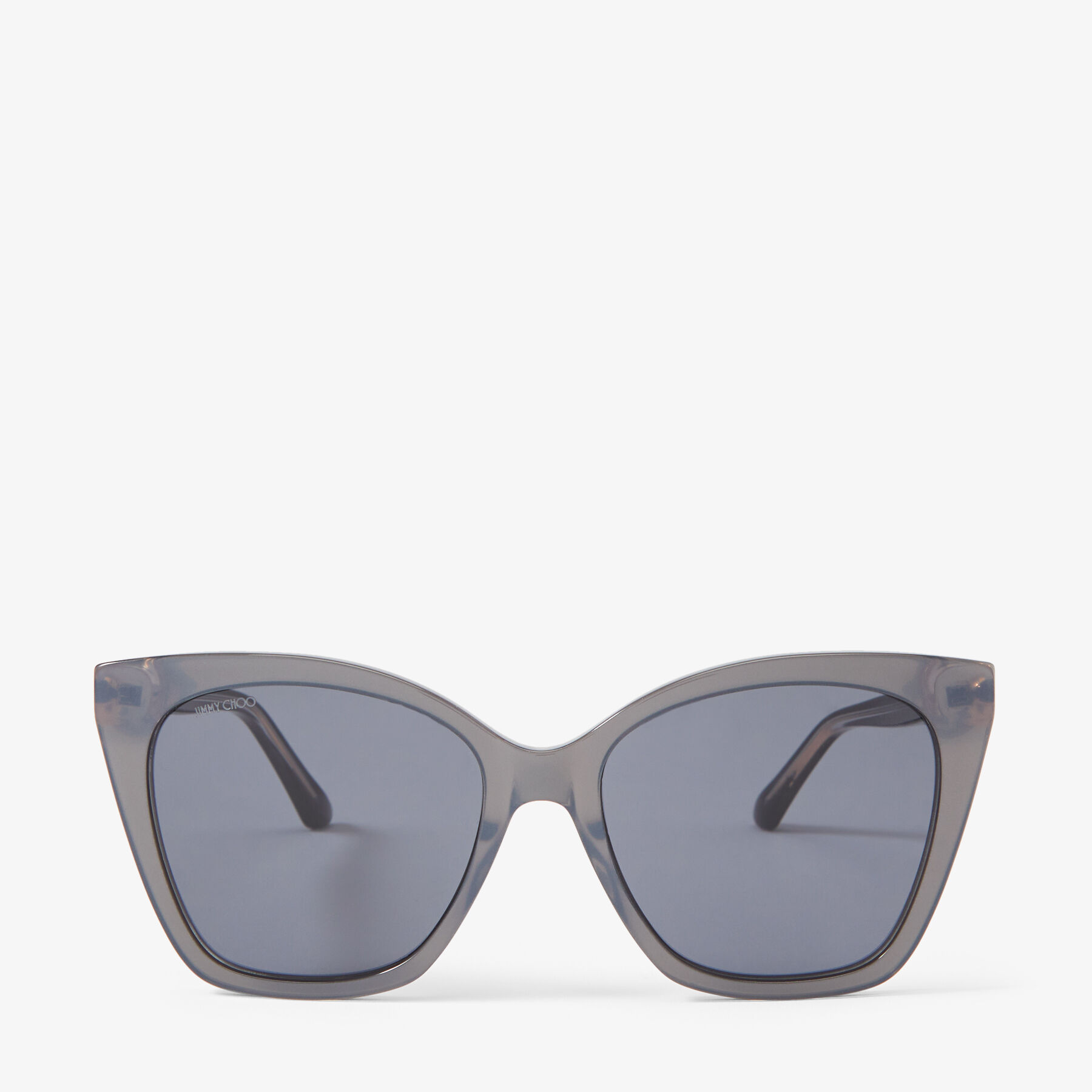 Pearled Grey Cat Eye Sunglasses with Pearls and Swarovski Crystals |  RUA/G/S | Spring/Summer 2023 | JIMMY CHOO US UK