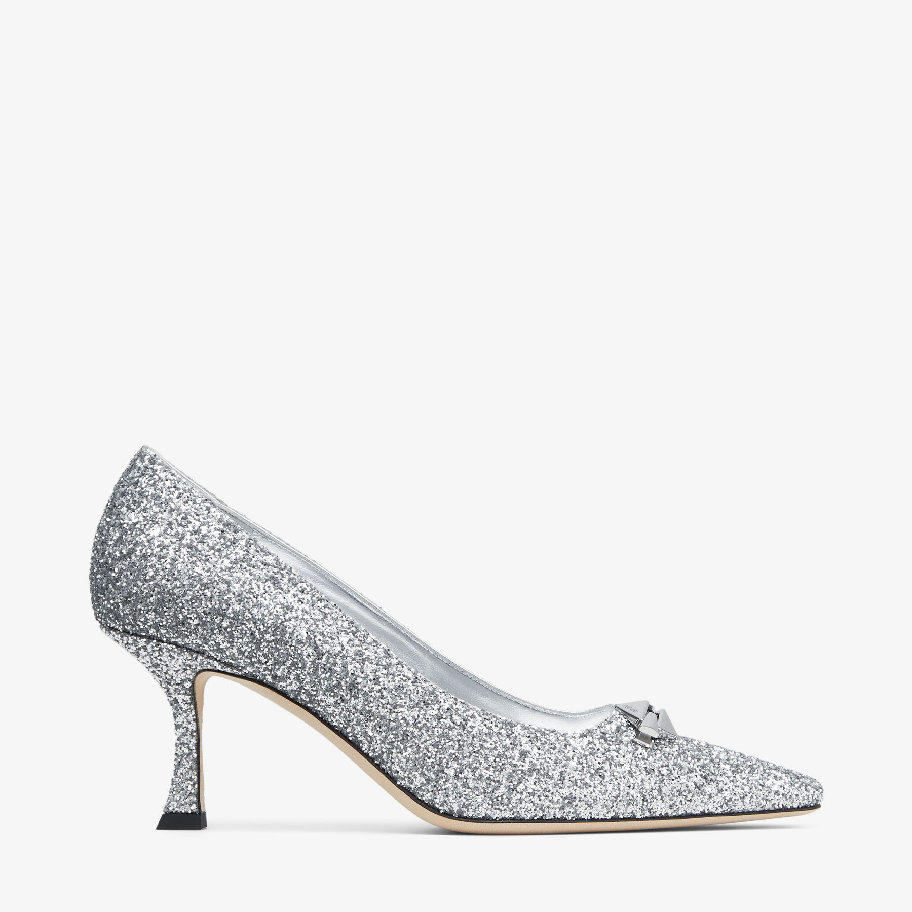 Silver glitter pumps shoes top
