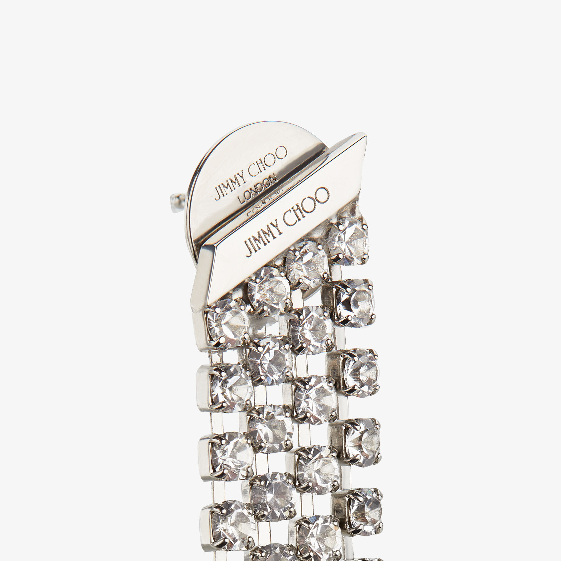 Silver Finish Crystal Fringe Earrings Saeda Earrings Jewellery