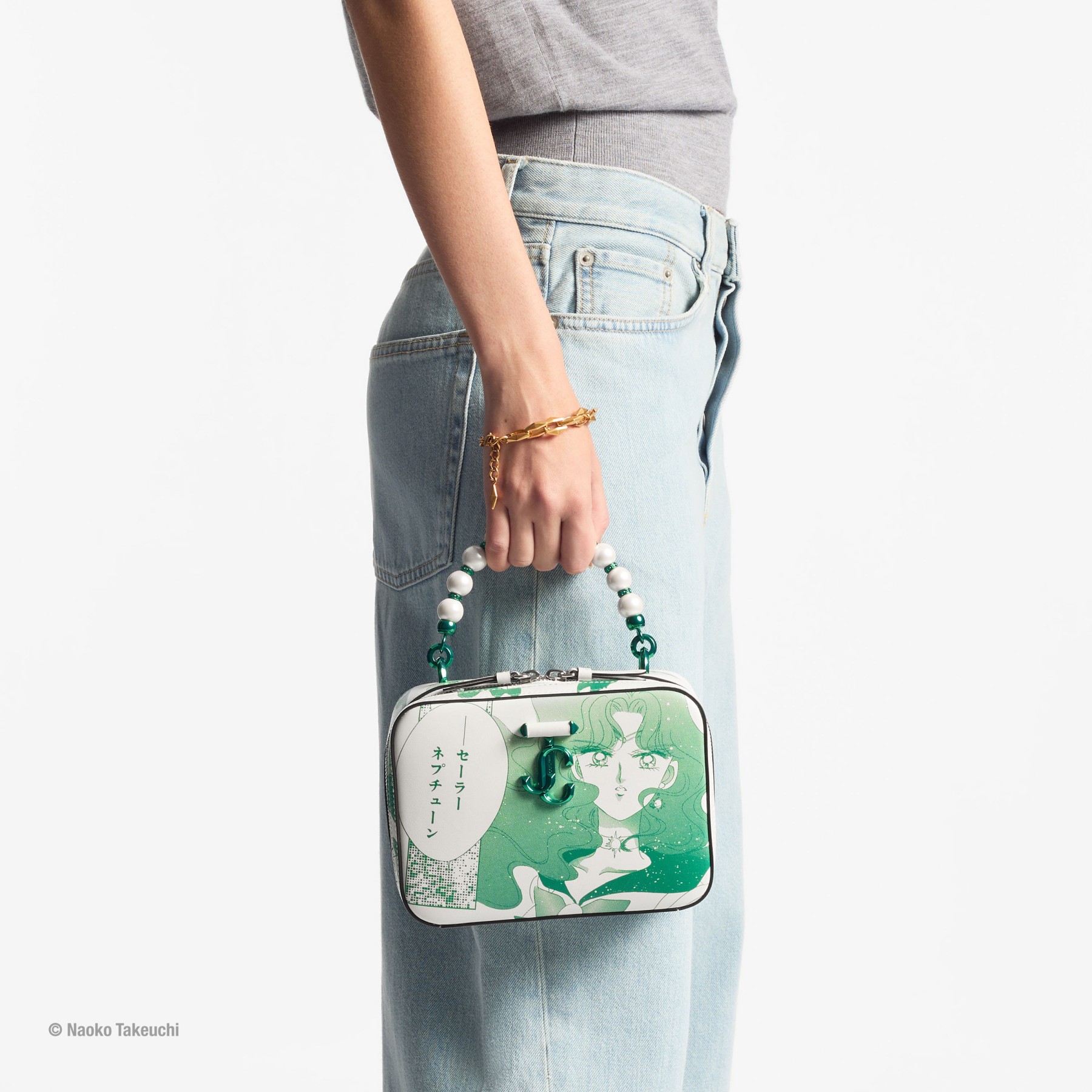 Sailor Neptune Avenue Vanity Bag | Emerald Green Leather Top 
