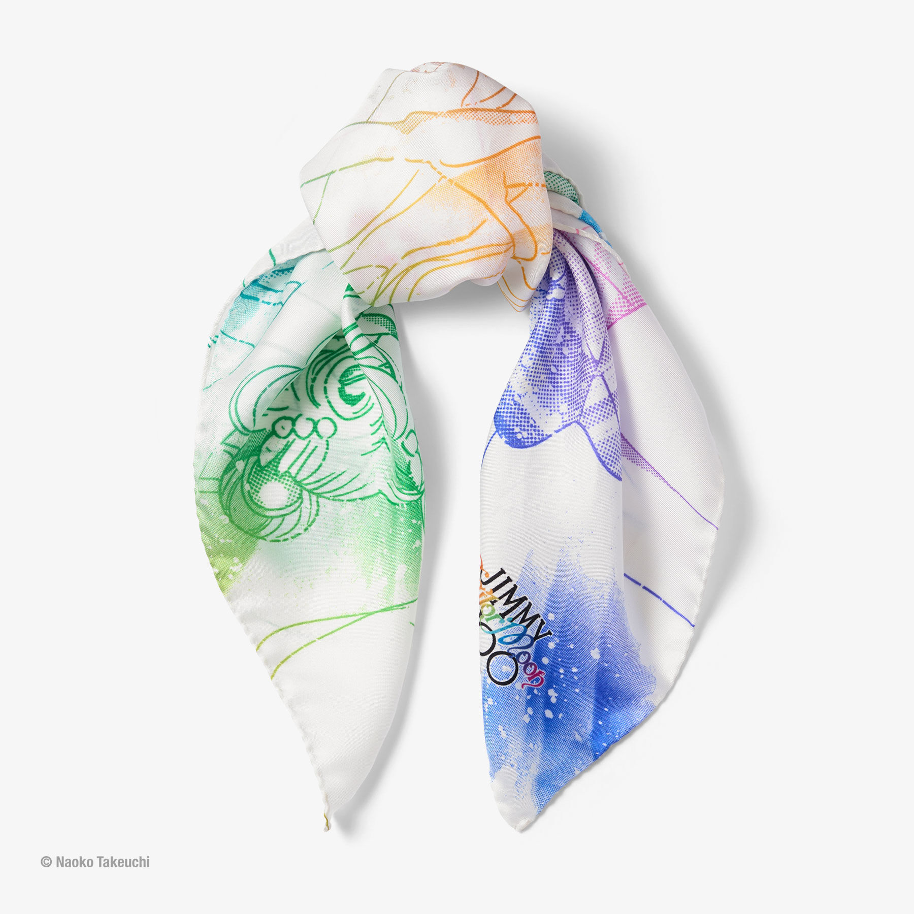Super Sailor Moon Foulard Multicolour Silk Scarf JIMMY CHOO CA