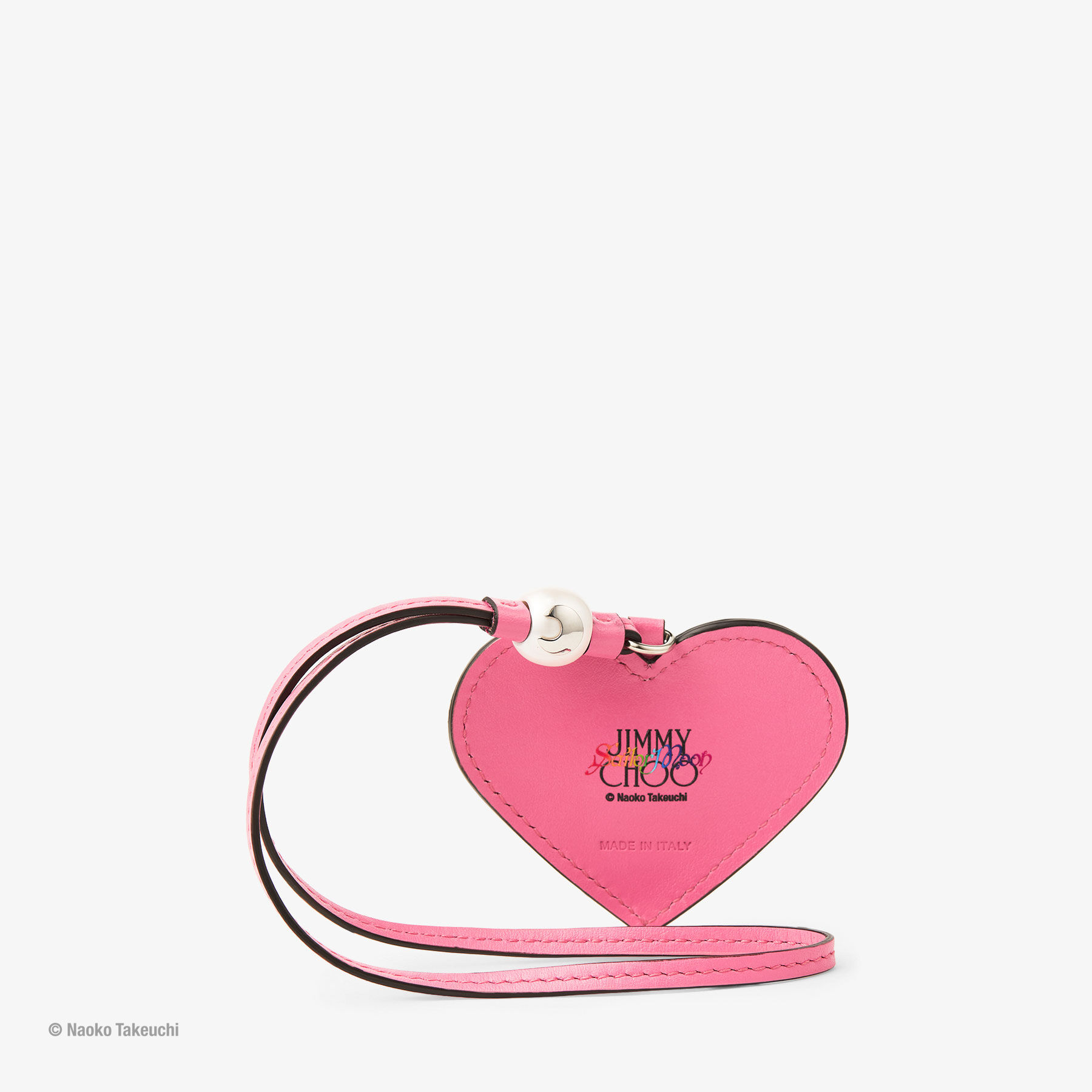 Super Sailor Moon Heart Charm | Pink Leather Heart Charm | JIMMY CHOO