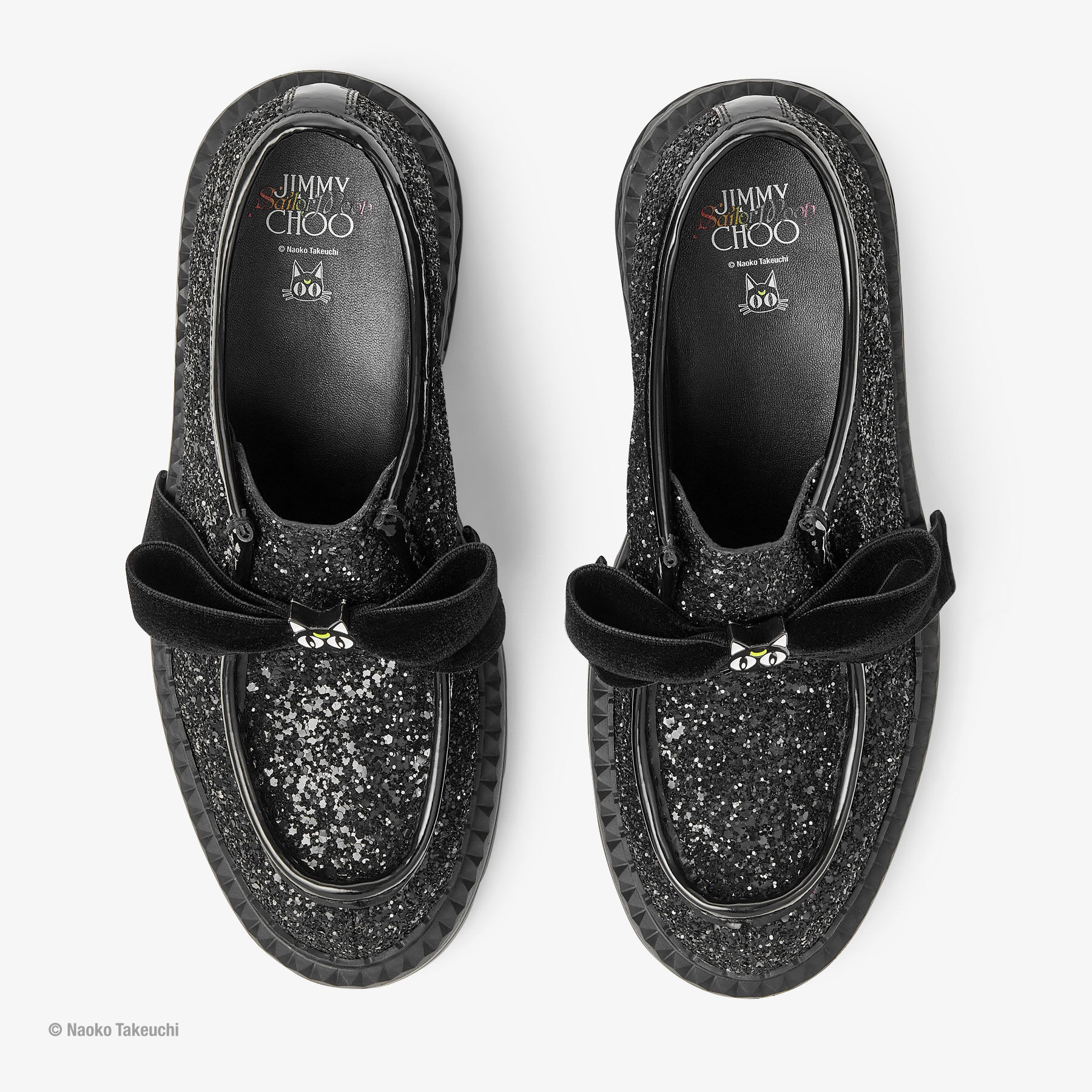 Luna Marlow Moccasin Black Glitter Shoe JIMMY CHOO