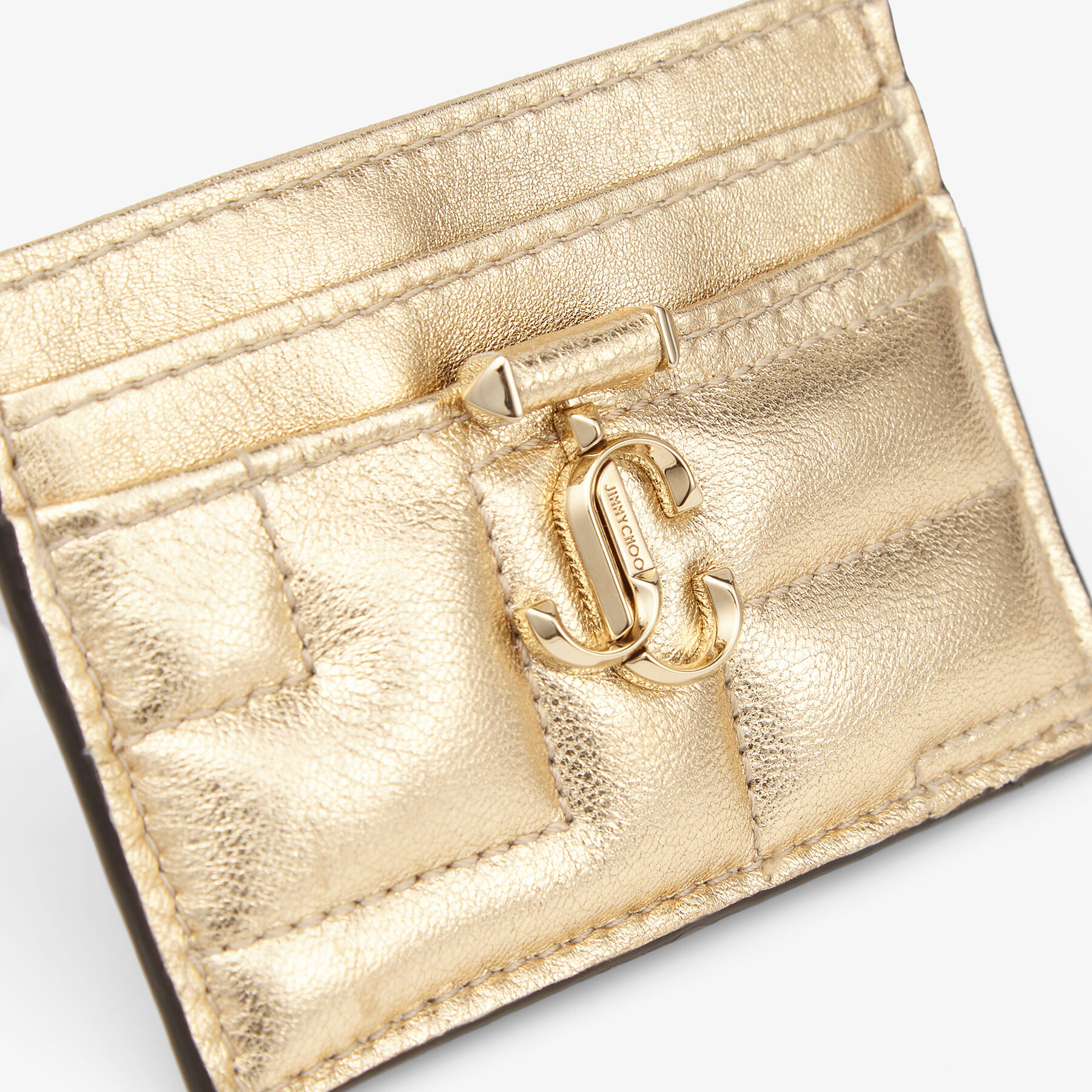 Gold Avenue Metallic Nappa Leather Card Holder with JC Emblem