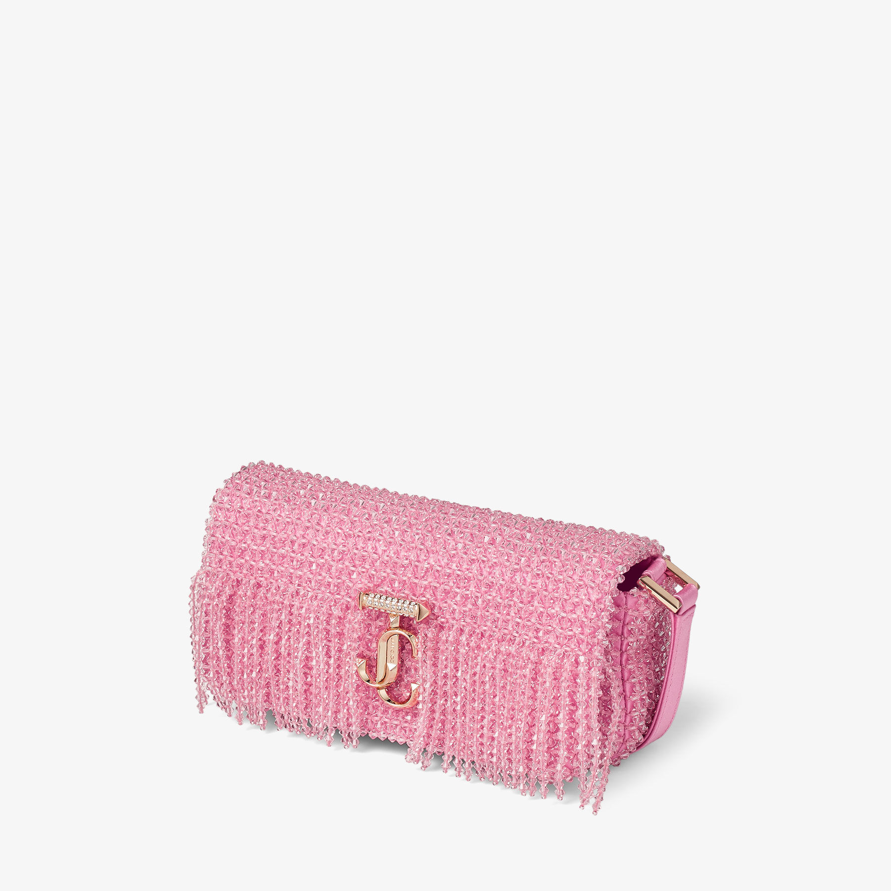 AVENUE MINI SHLDR | Candy Pink Satin Mini Shoulder Bag with 