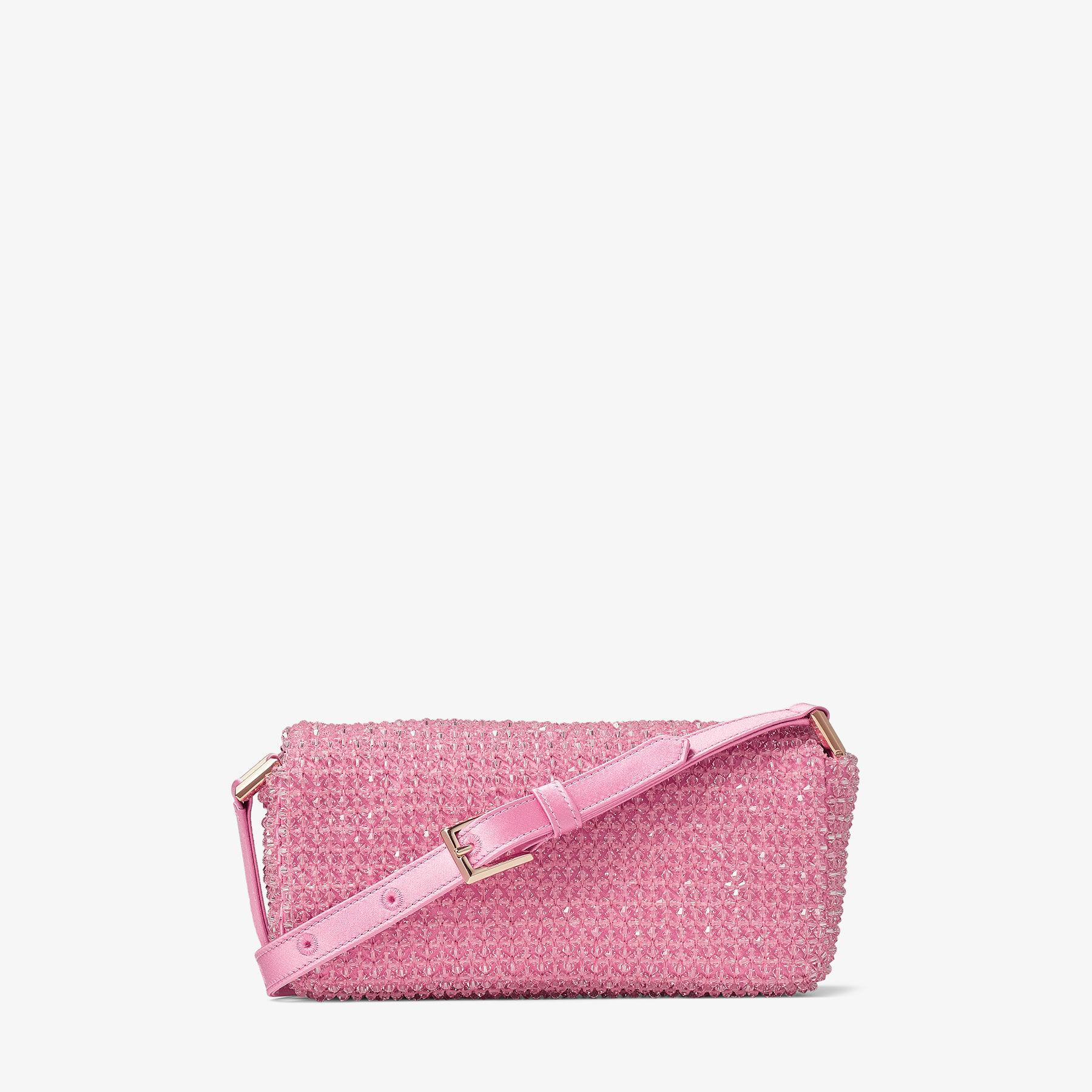 CALLIE |Candy Pink Metallic Snake Printed Leather Clutch Bag | New  Collection | JIMMY CHOO