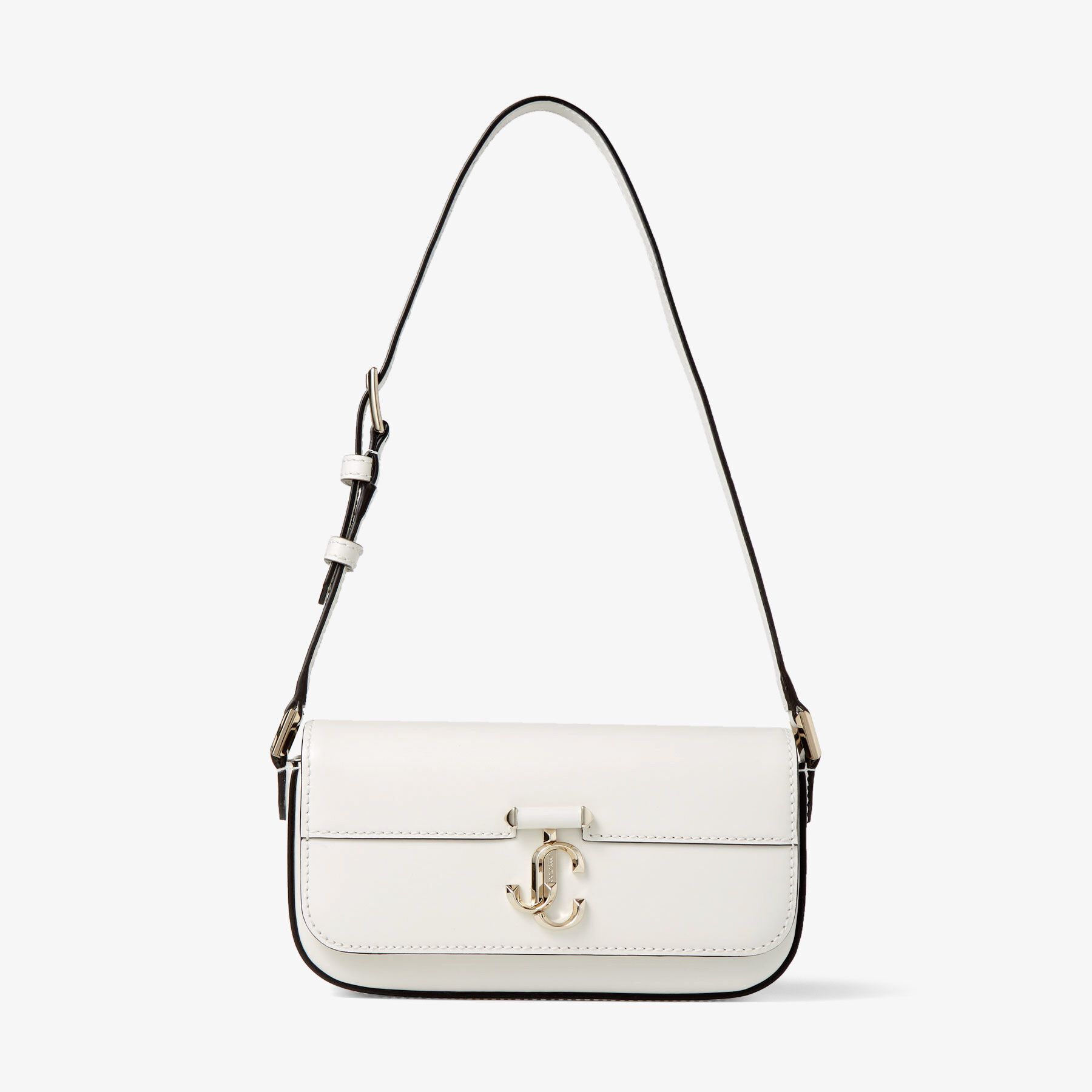 AVENUE MINI SHLDR | Latte Leather Mini Shoulder Bag with JC Emblem 