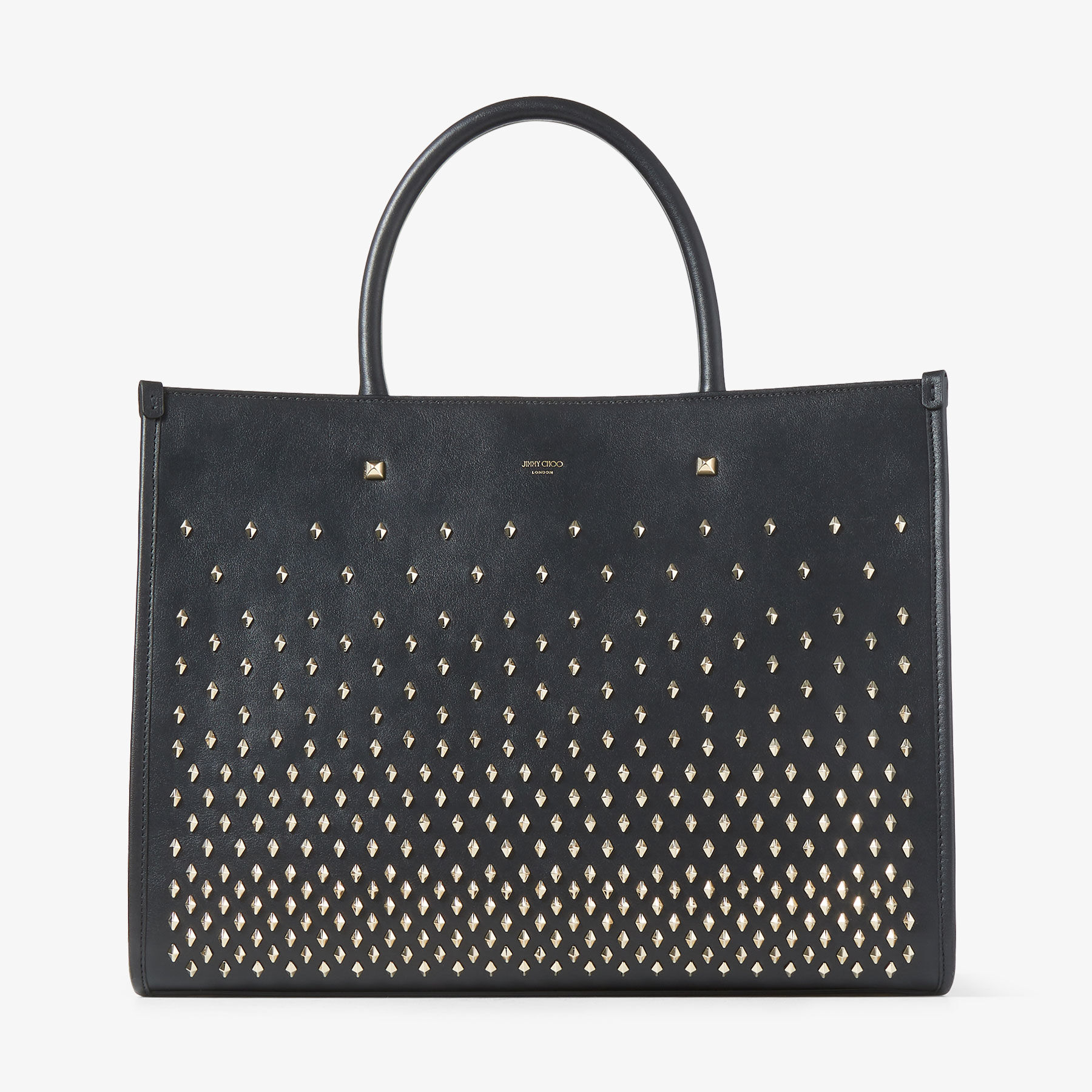 AVENUE M TOTE | Black Leather Tote Bag with Studs | Summer 