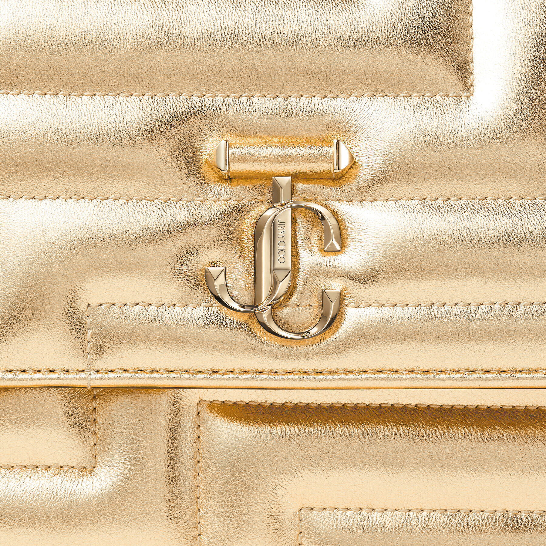 Gold Avenue Metallic Nappa Leather Bag with Light Gold JC Emblem