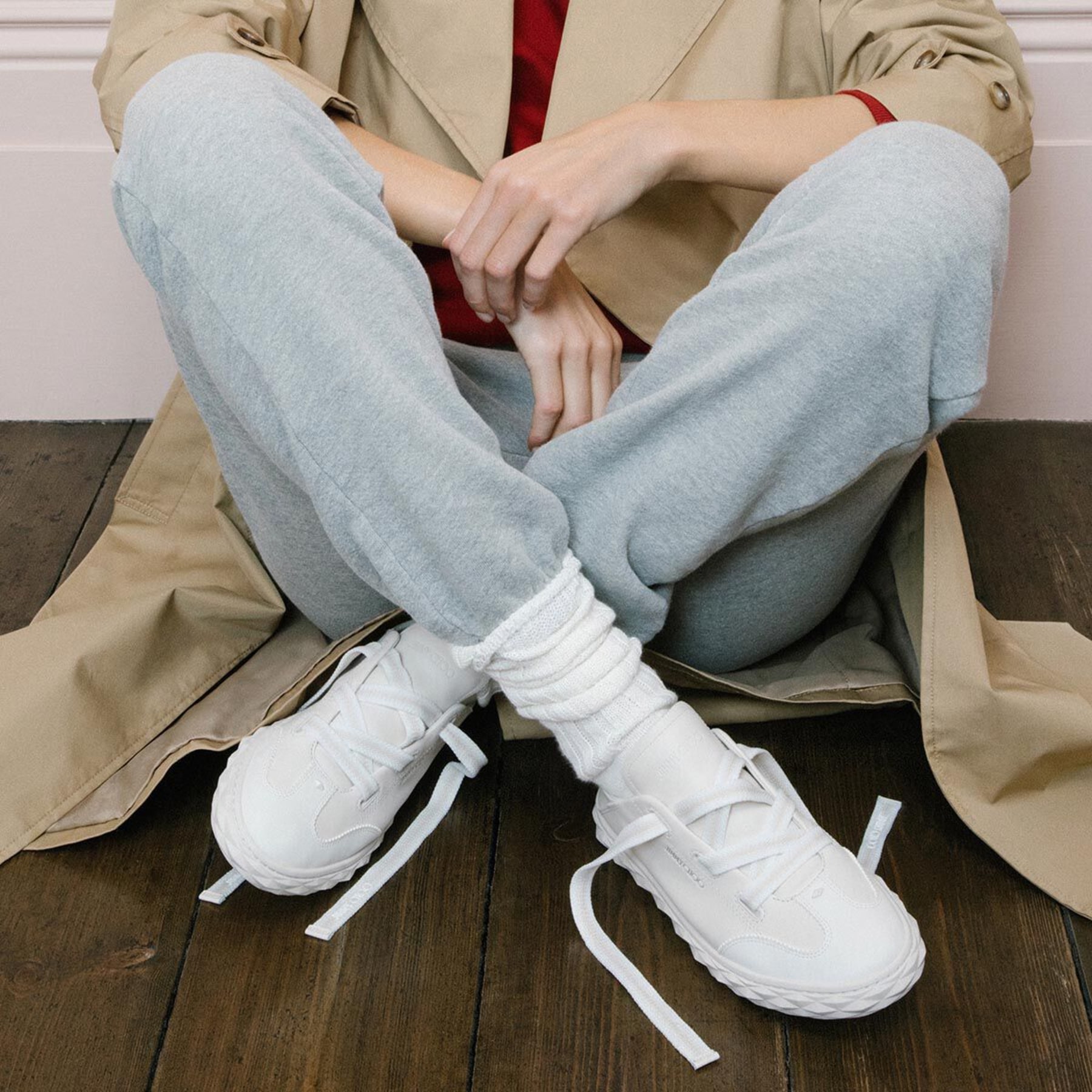 Diamond Light Flex/F| Latte Leather Trainers | JIMMY CHOO US