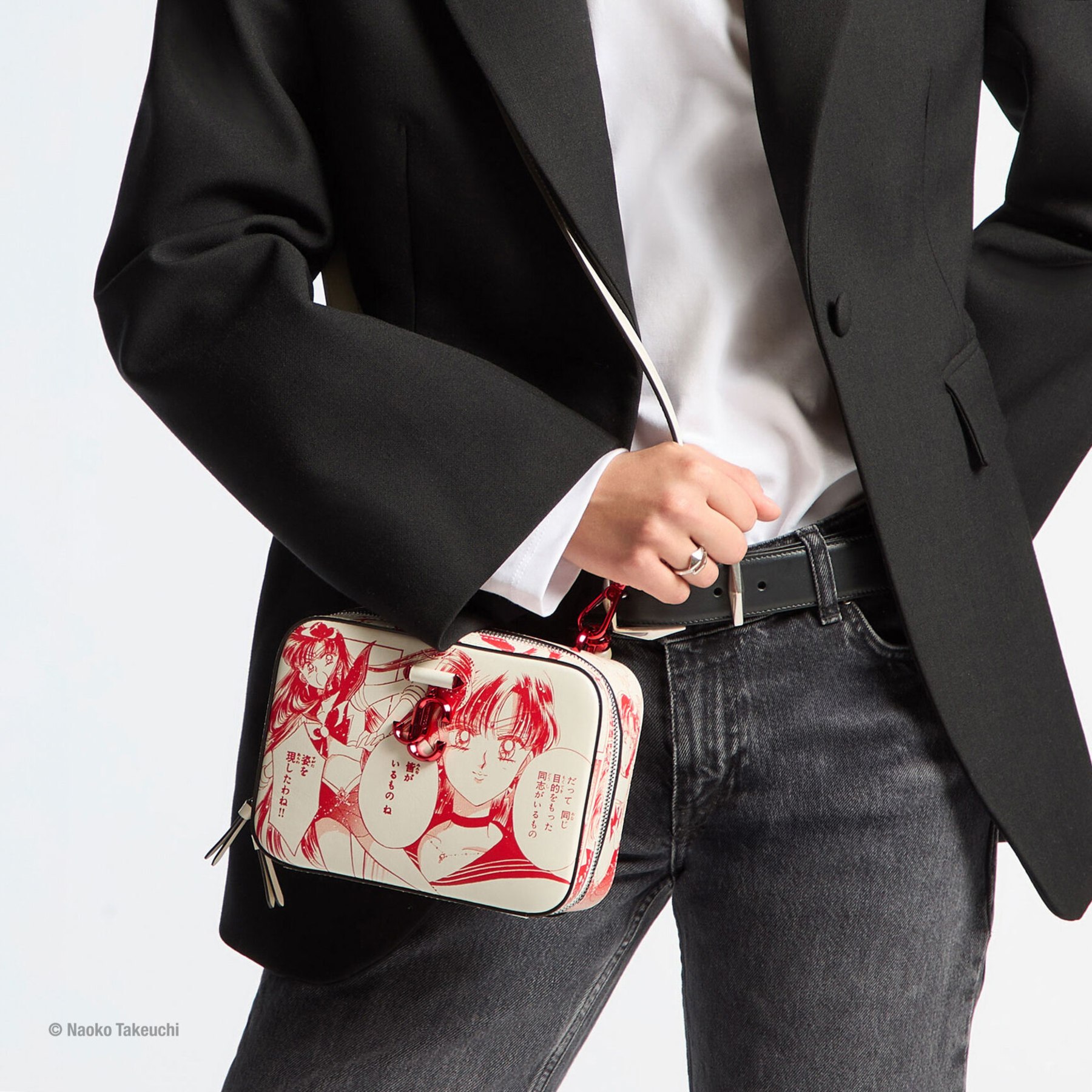 Sailor Mars Avenue Vanity Bag Red Leather Top Handle JIMMY CHOO