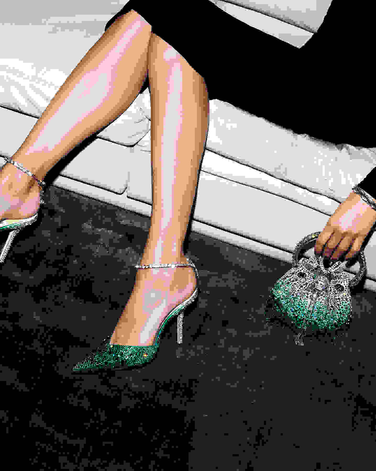 Jimmy Choo satin and velvet Bon Bon handbags