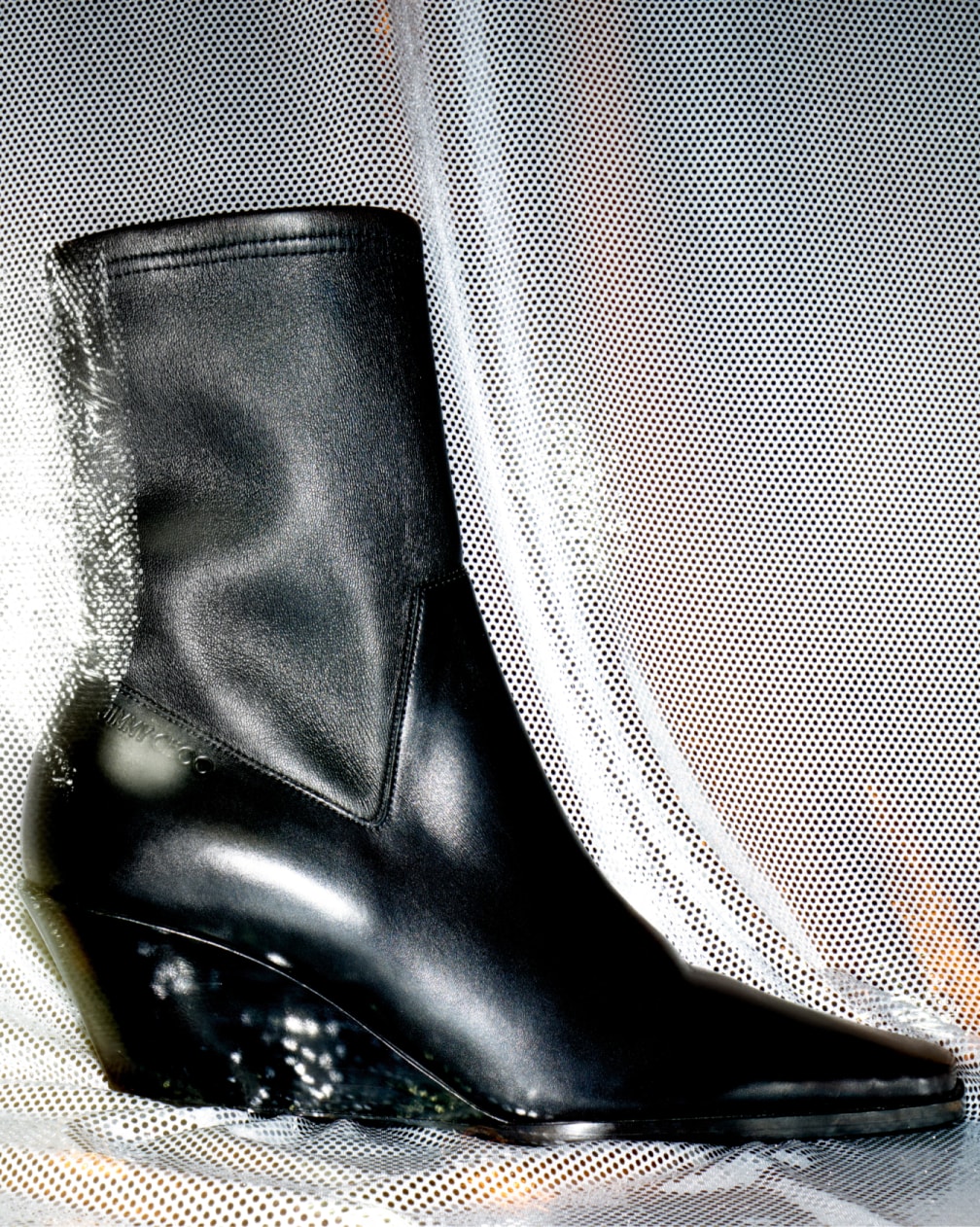 Jimmy Choo crystal-embellished Maryanne mule and Bon Bon handbag