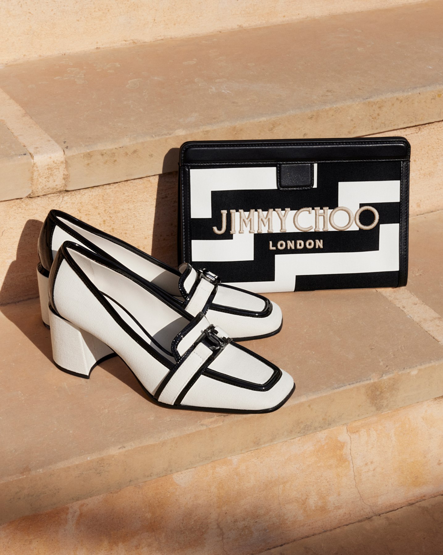 Jimmy Choo Blake Knee Boots in monochrome pattern leather