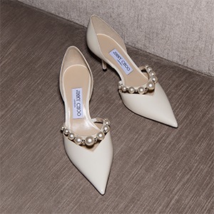 Aurelie 85 Patent Leather Pumps in White - Jimmy Choo