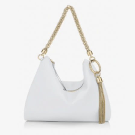 Callie Mini Silver Metallic Nappa Leather Clutch JIMMY CHOO