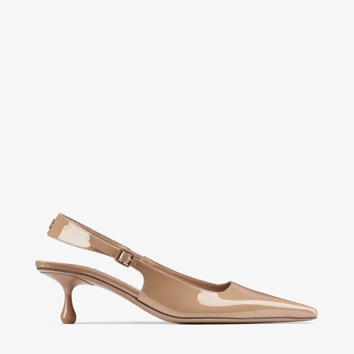 Lauryn Khaki low heel pumps beige - KeeShoes