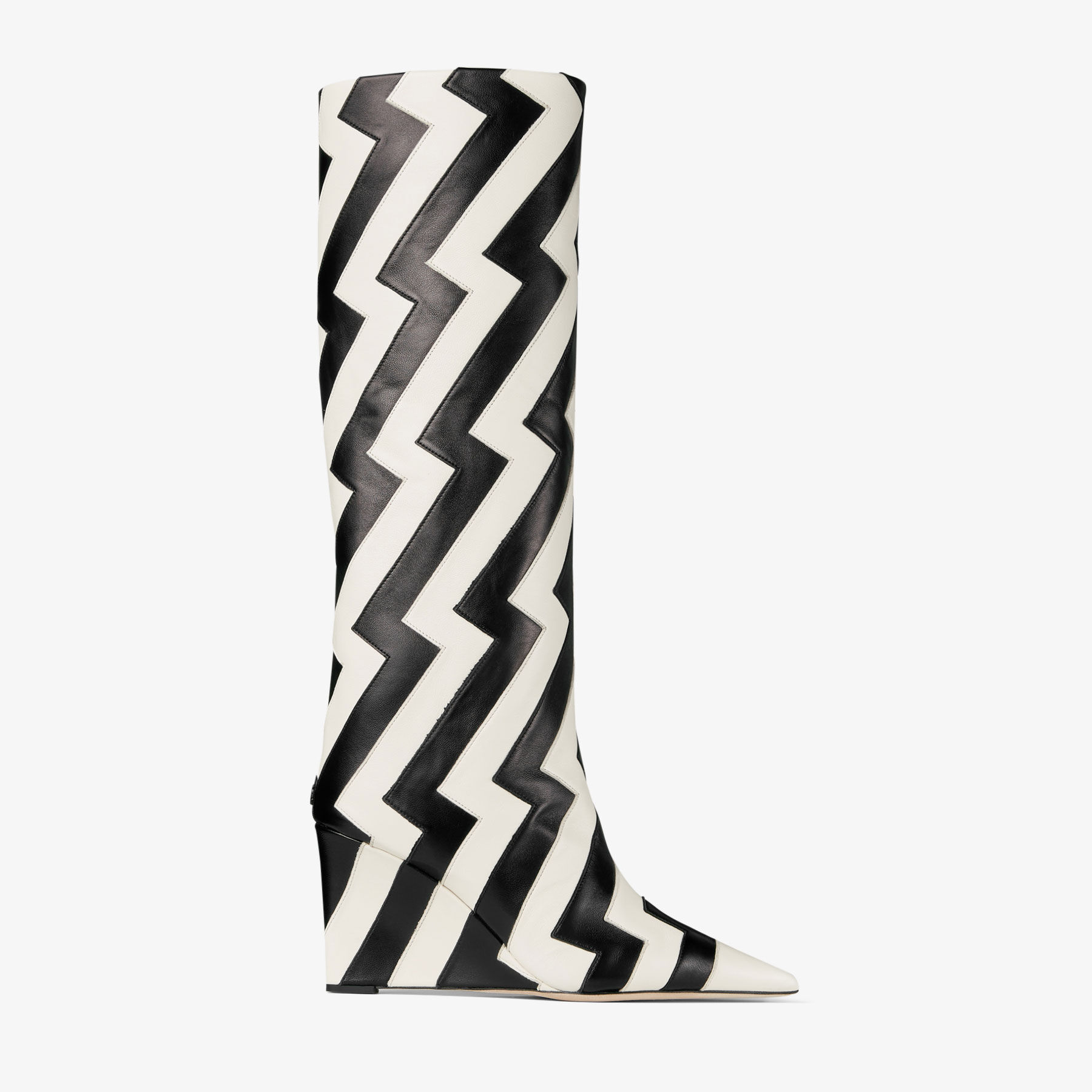 Blake Knee Boot 85 Black and Latte Avenue Nappa Leather Knee