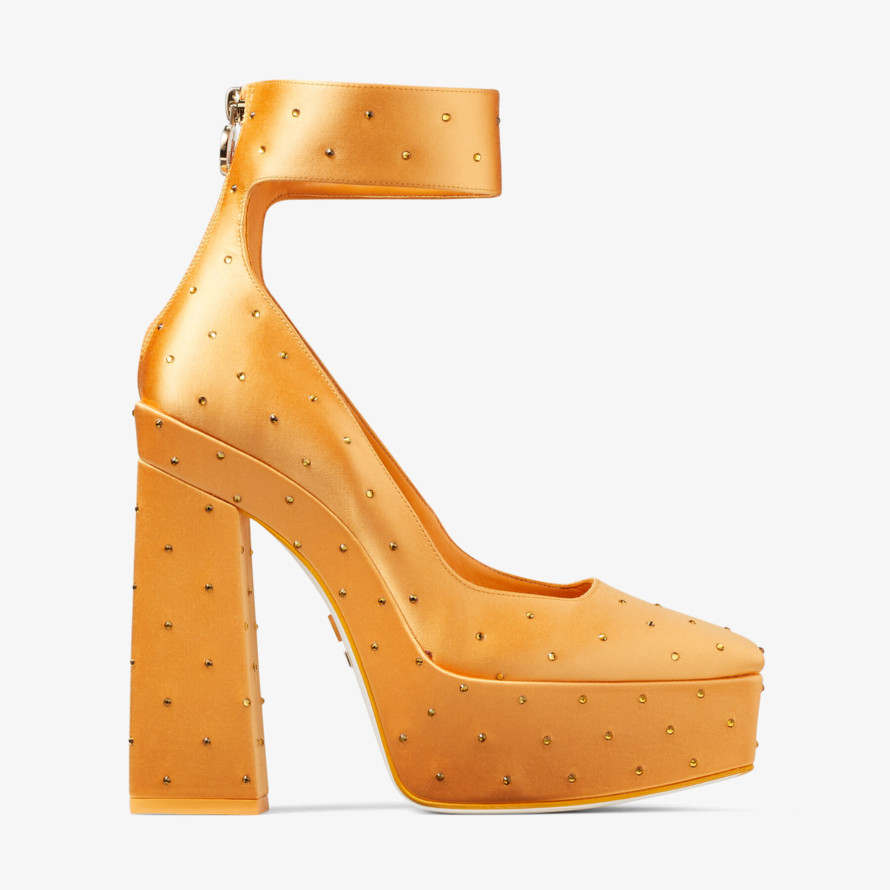 JIMMY CHOO X SAILOR MOON SAILOR VENUS PLATFORM 140 Venus Orange Satin Platform Pumps with Crystals JIMMY CHOO AU Sailor Moon