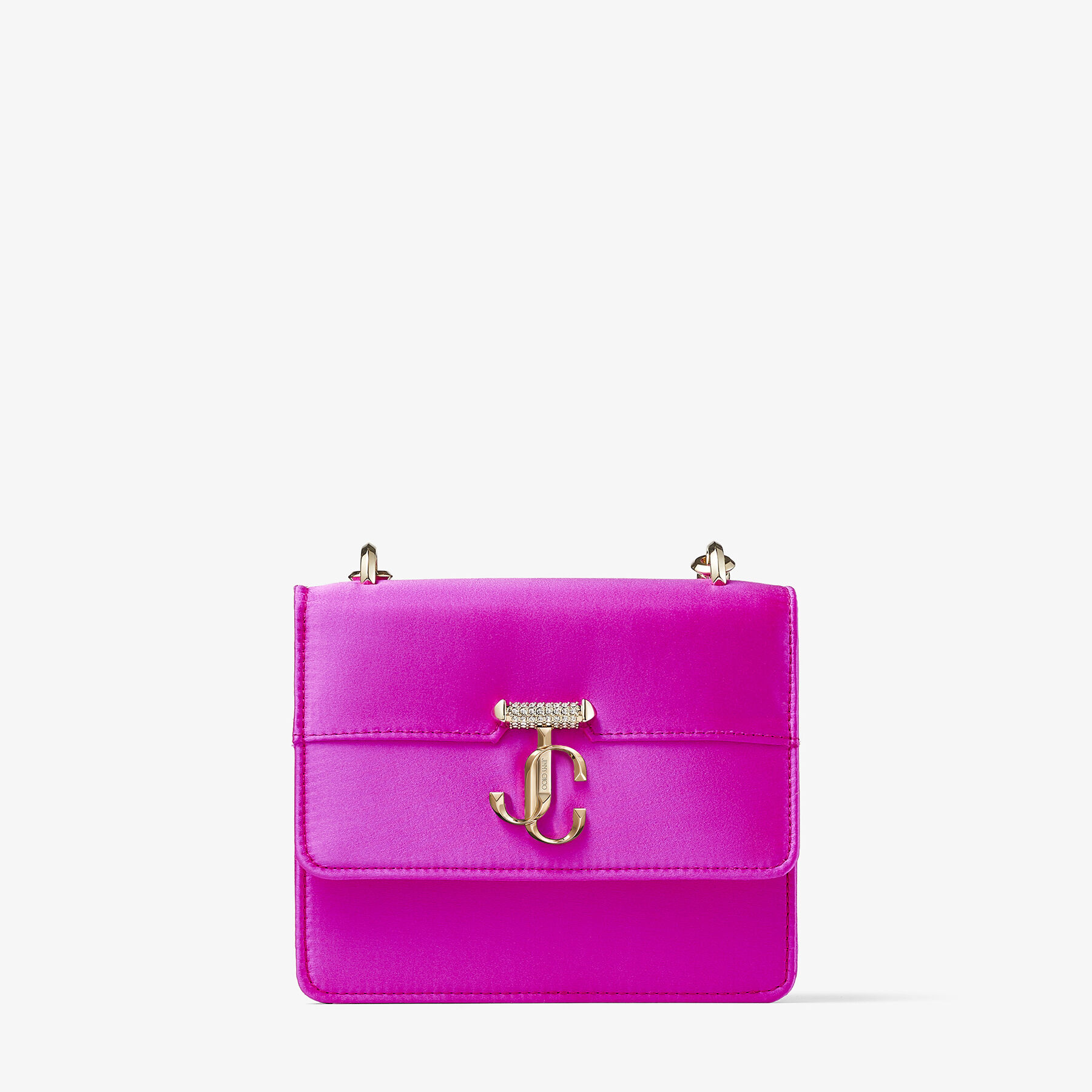 Ballet Pink Box Leather Shoulder Bag with Pearl Strap, AVENUE QUAD XS, Summer 2022 collection
