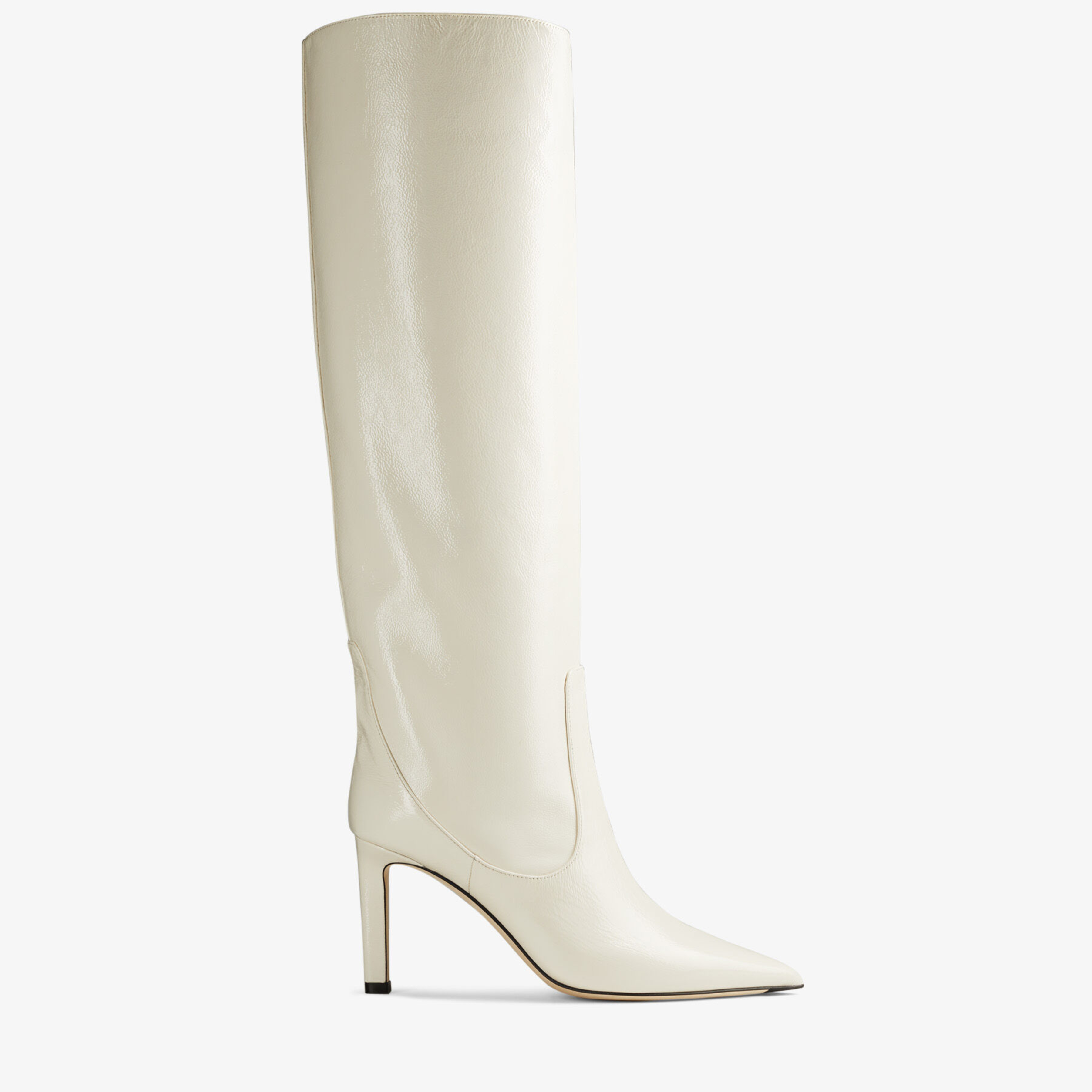 Jimmy Choo - Latte Naplack Pointed Toe Knee-High Boots