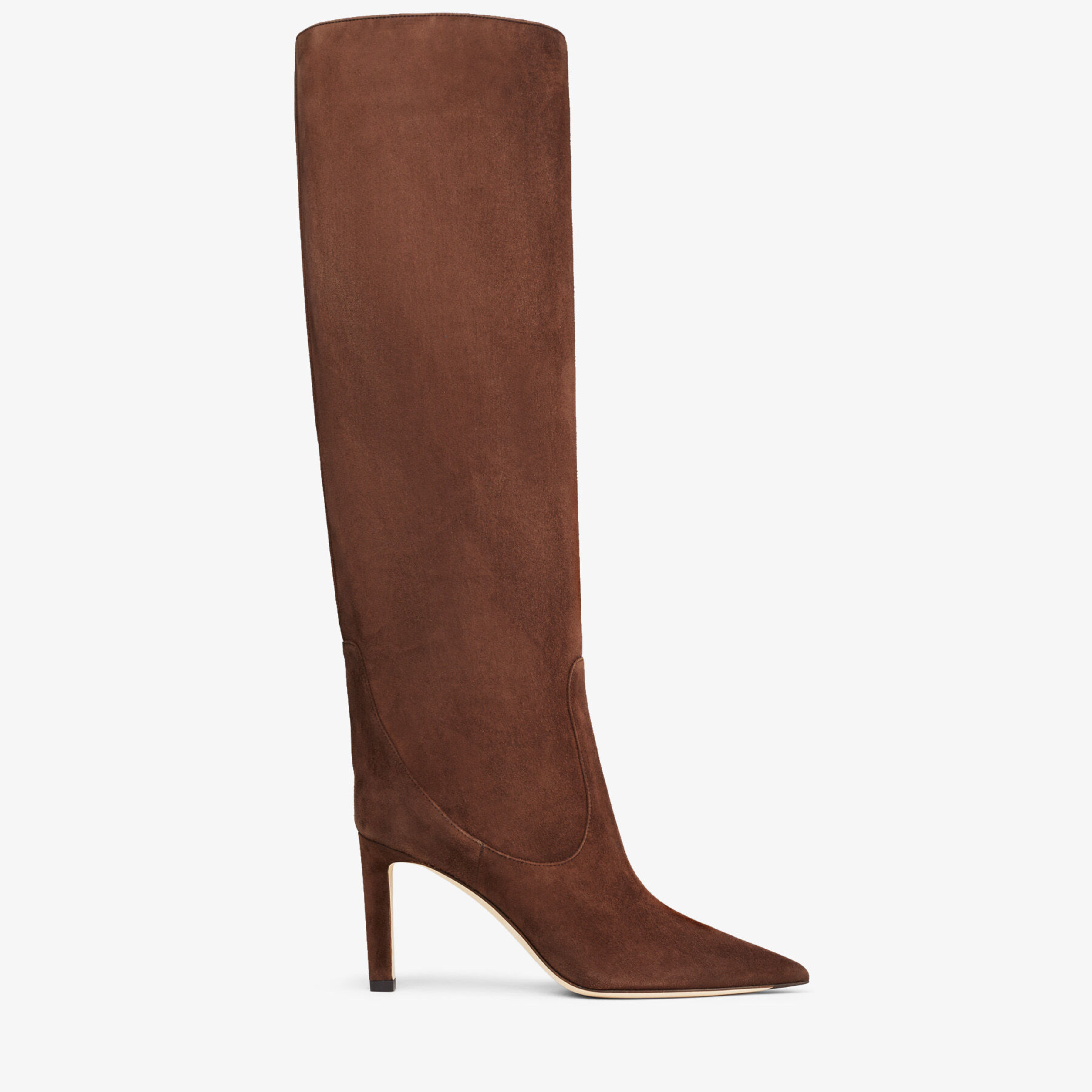 Jimmy Choo - Chocolate Suede Pointed Toe Knee-High Boots