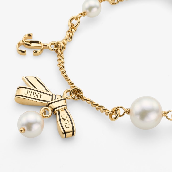 Jimmy Choo Multi Charm Ribbon  Bracelet