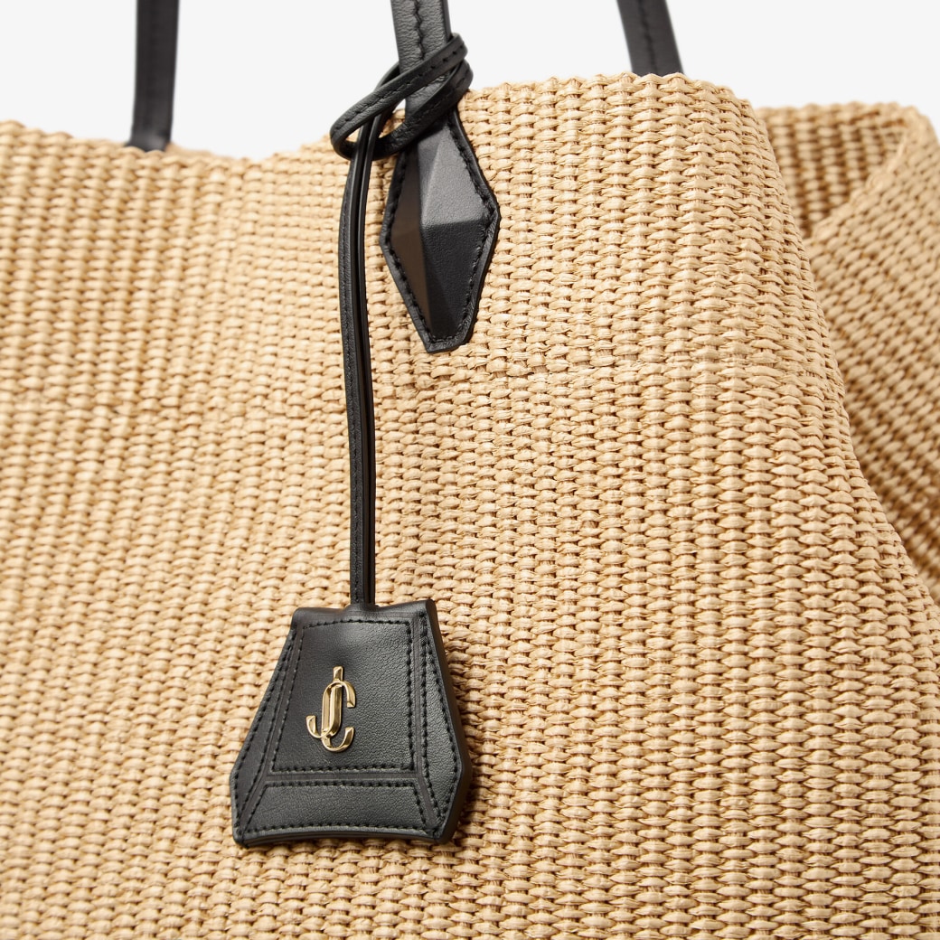 JIMMY CHOO Diamond Tote L ラフィア トートバッグ Diamond | Black Calf Leather Tote Bag | JIMMY CHOO