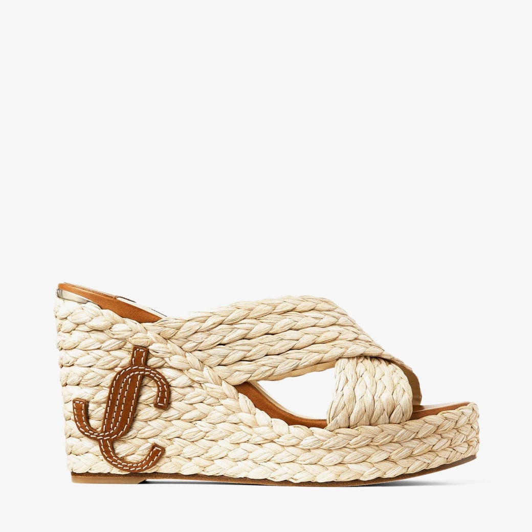 Raffia Wedge Mules