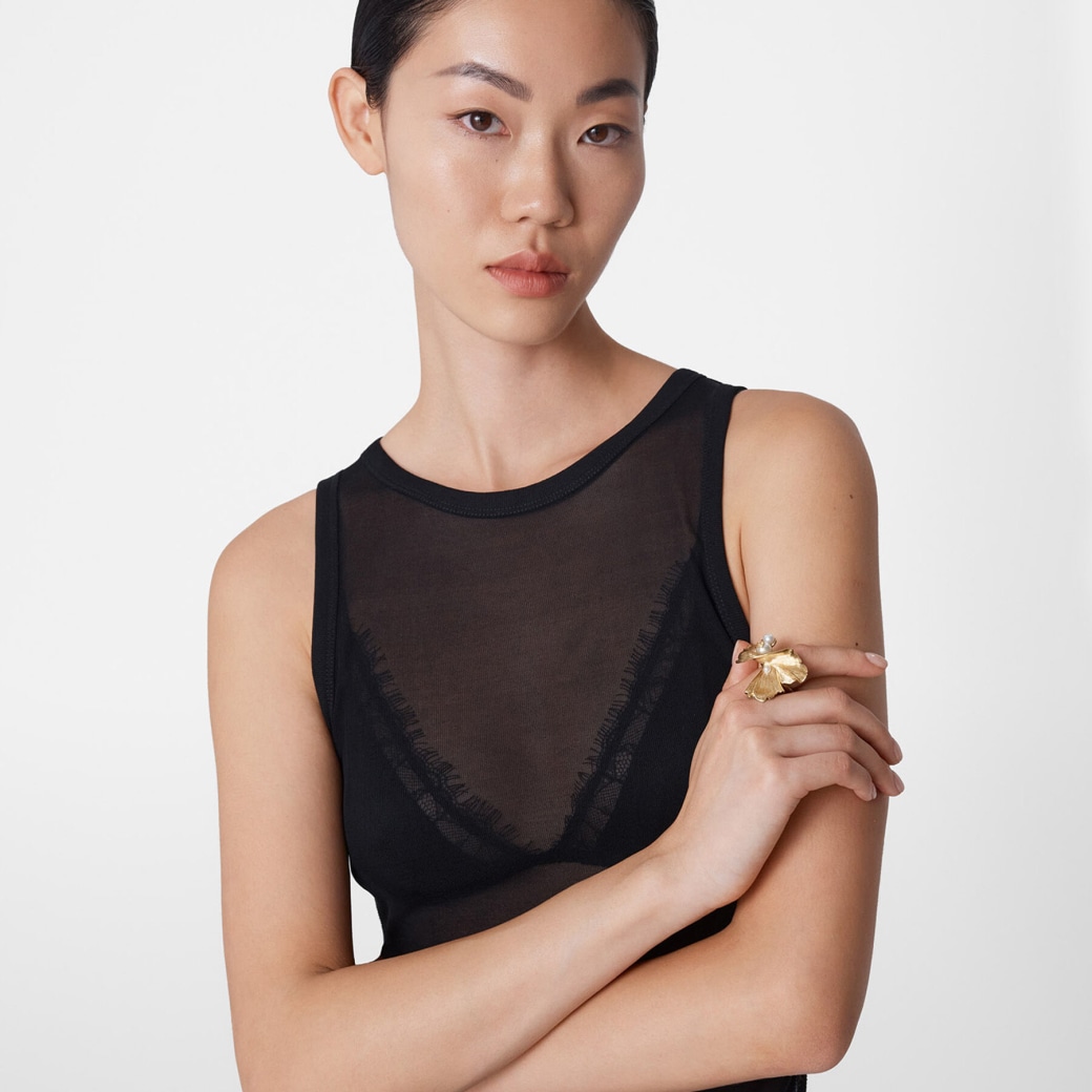 Jimmy Choo ウェーブ パール リング 