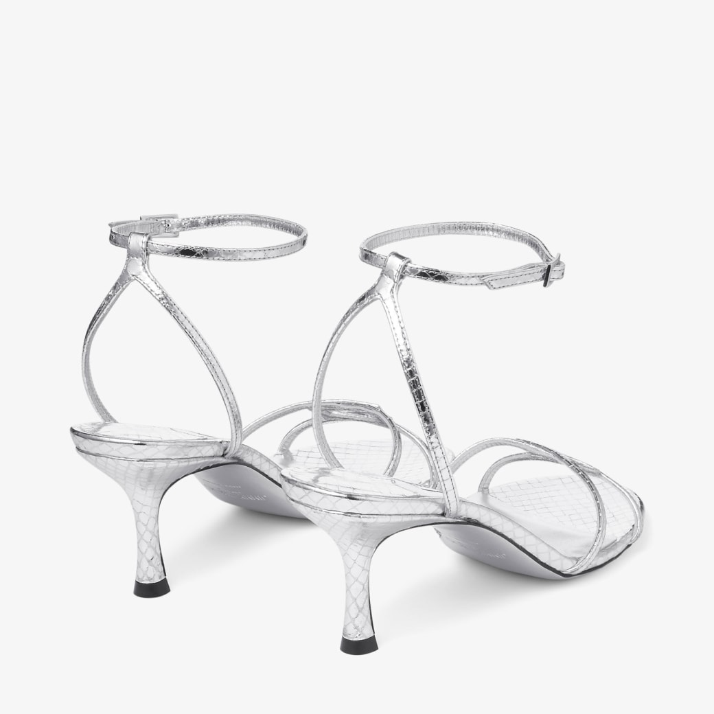 1998 Leo 65 | Silver Candy Wrap Leather Sandals | JIMMY CHOO