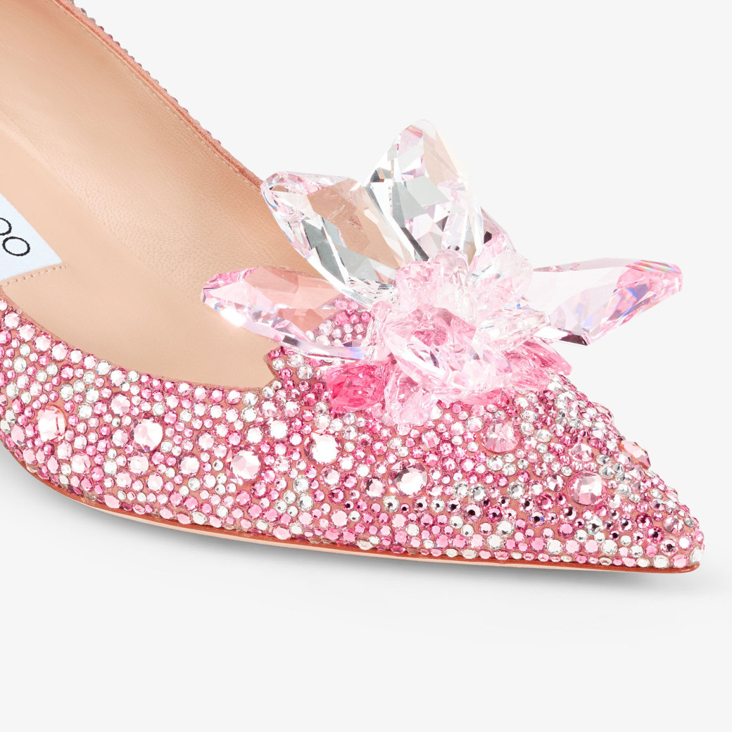 Rose Mix Crystal Covered Pointy Toe Pumps | ALLURE | Pre